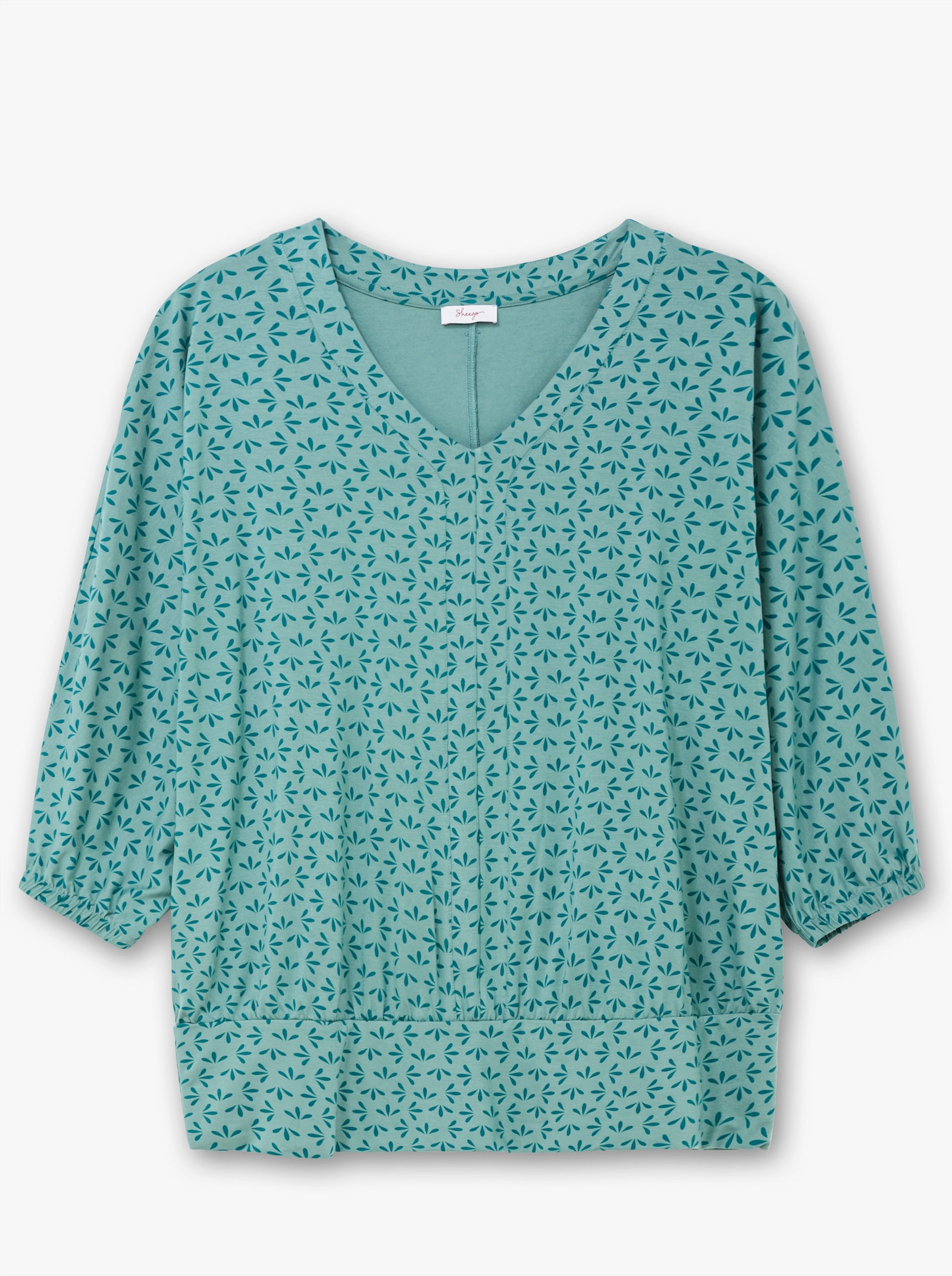 sheego Fledermausshirt mit Minimalprint - jade-gemustert