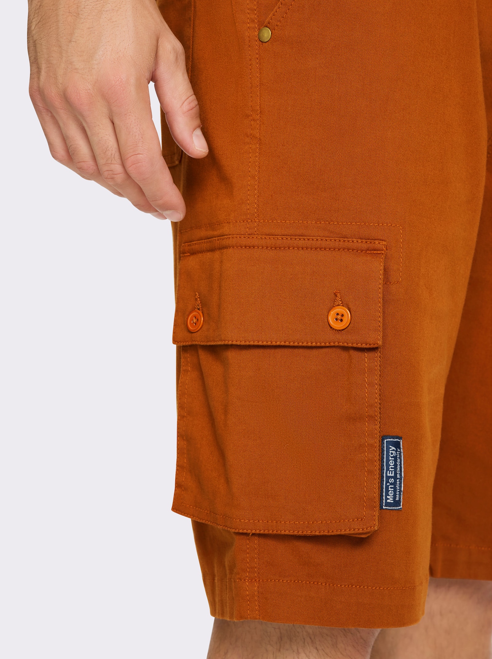 Catamaran Bermudas mit knöpfbaren Cargotaschen - cognac