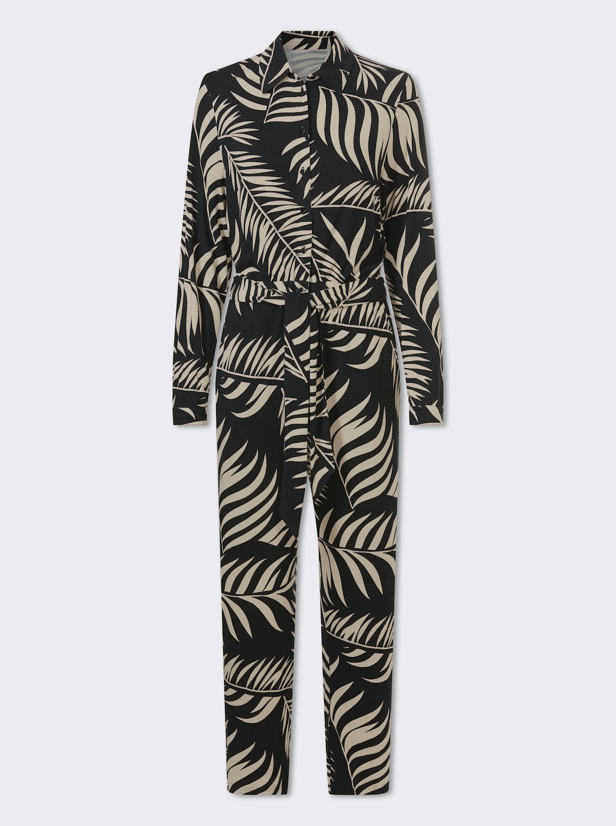 heine Jumpsuit - schwarz-sand-bedruckt