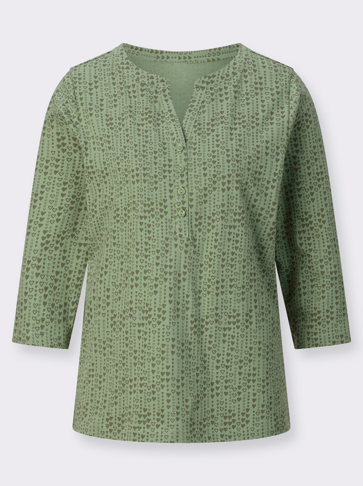 Shirt met 3/4-mouw - eucalyptus/kaki bedrukt