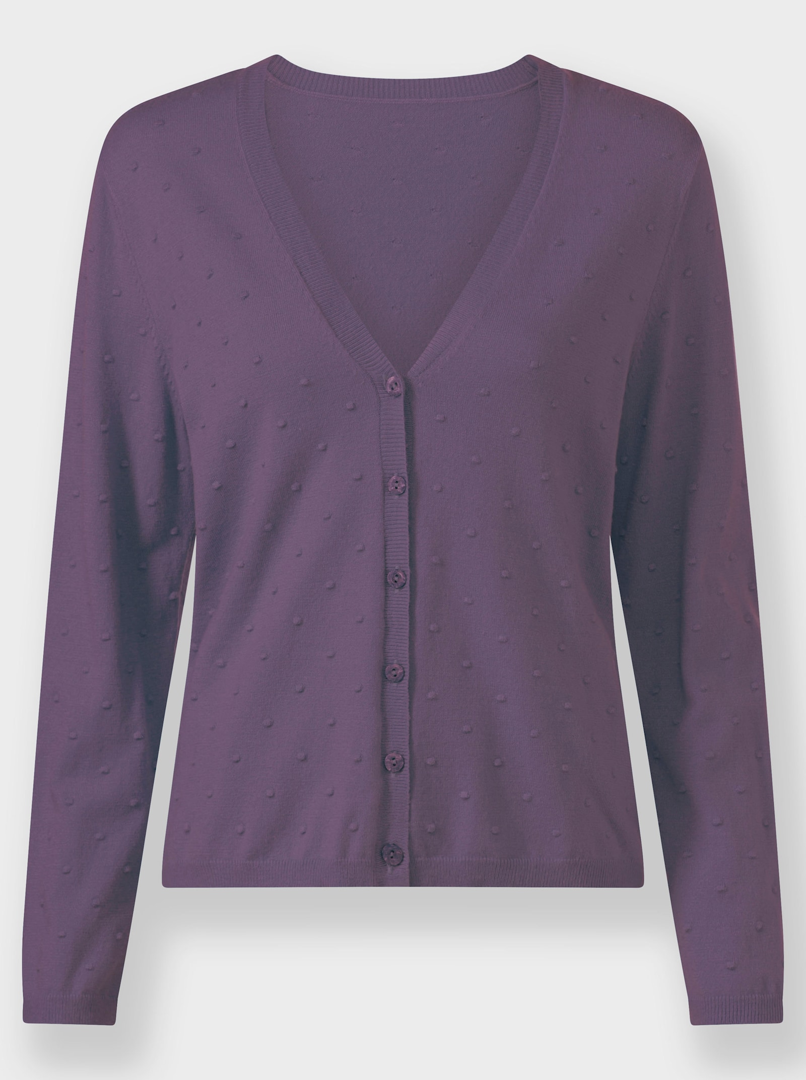 Strickjacke mit 3D-Tupfen - feige