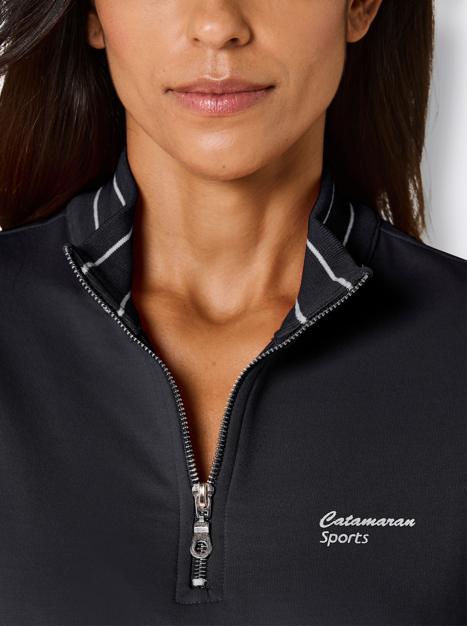 Catamaran Sports Sweatshirt mit Reißverschluss - schwarz