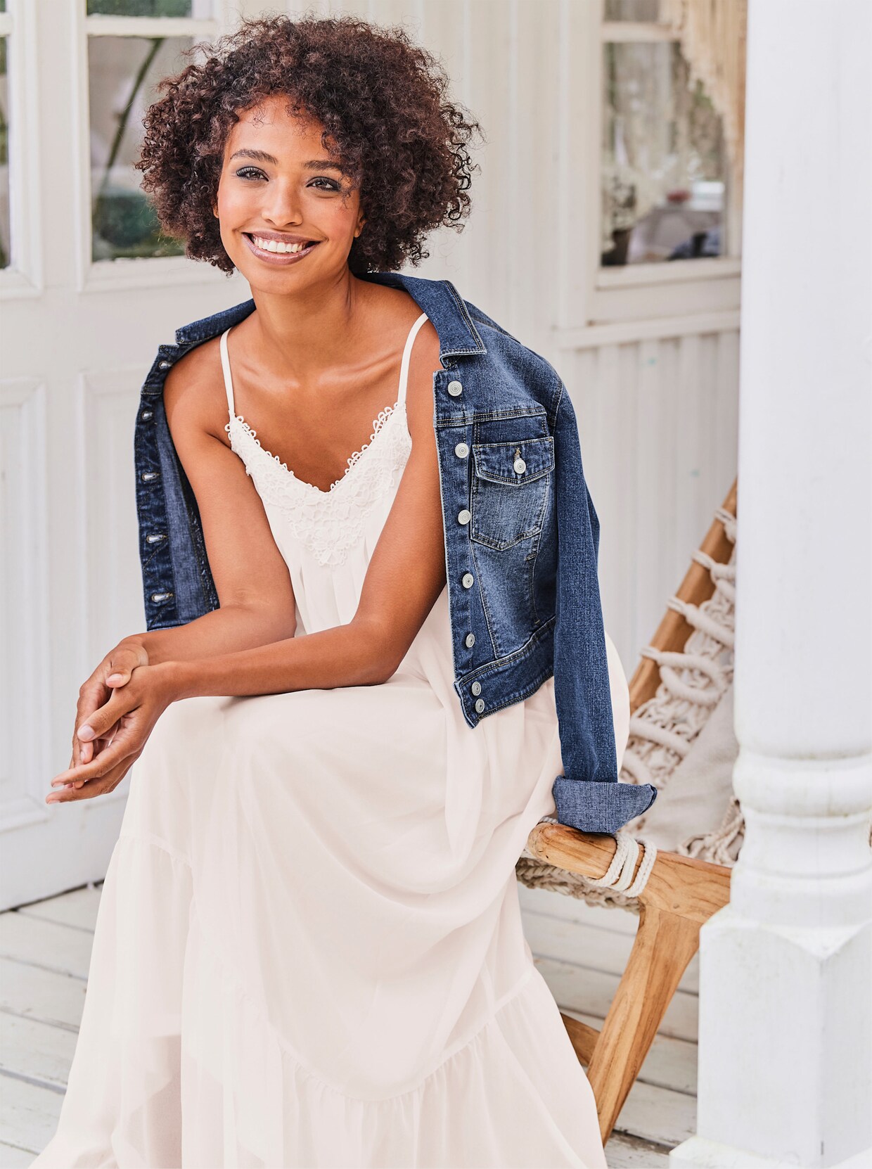 heine Spitzen-Kleid - ecru