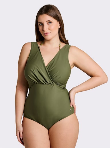 sheego Maillot de bain avec bretelles dos nu - vert olive