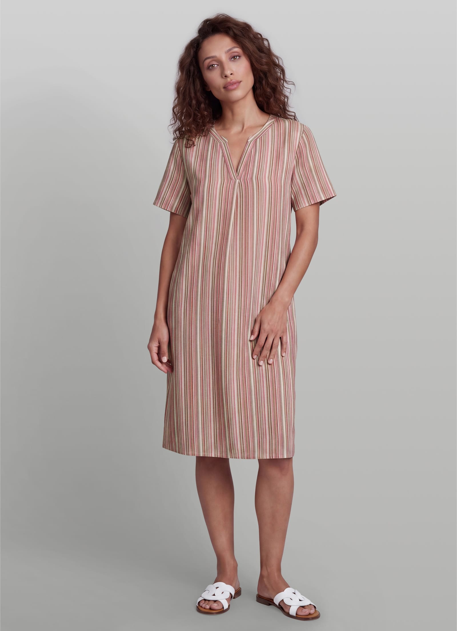 heine Sommerkleid im Streifen-Dessin - flamingo-champagner-gestreift
