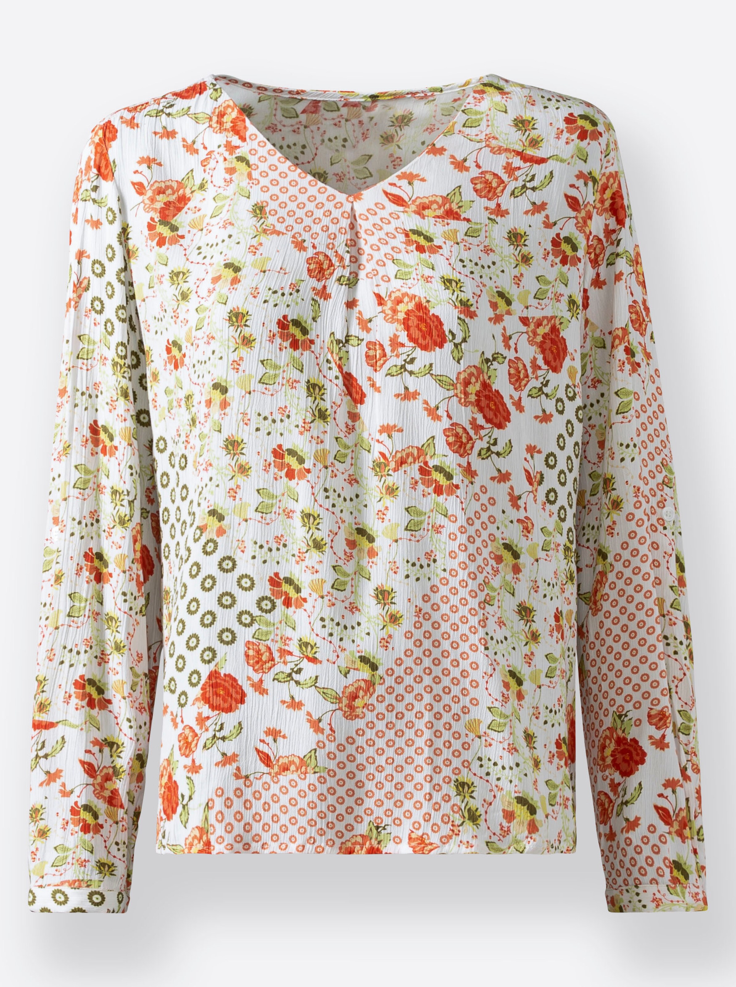Witt Weiden Damen Bluse ecru lindgrün bedruckt  - Onlineshop Witt Weiden