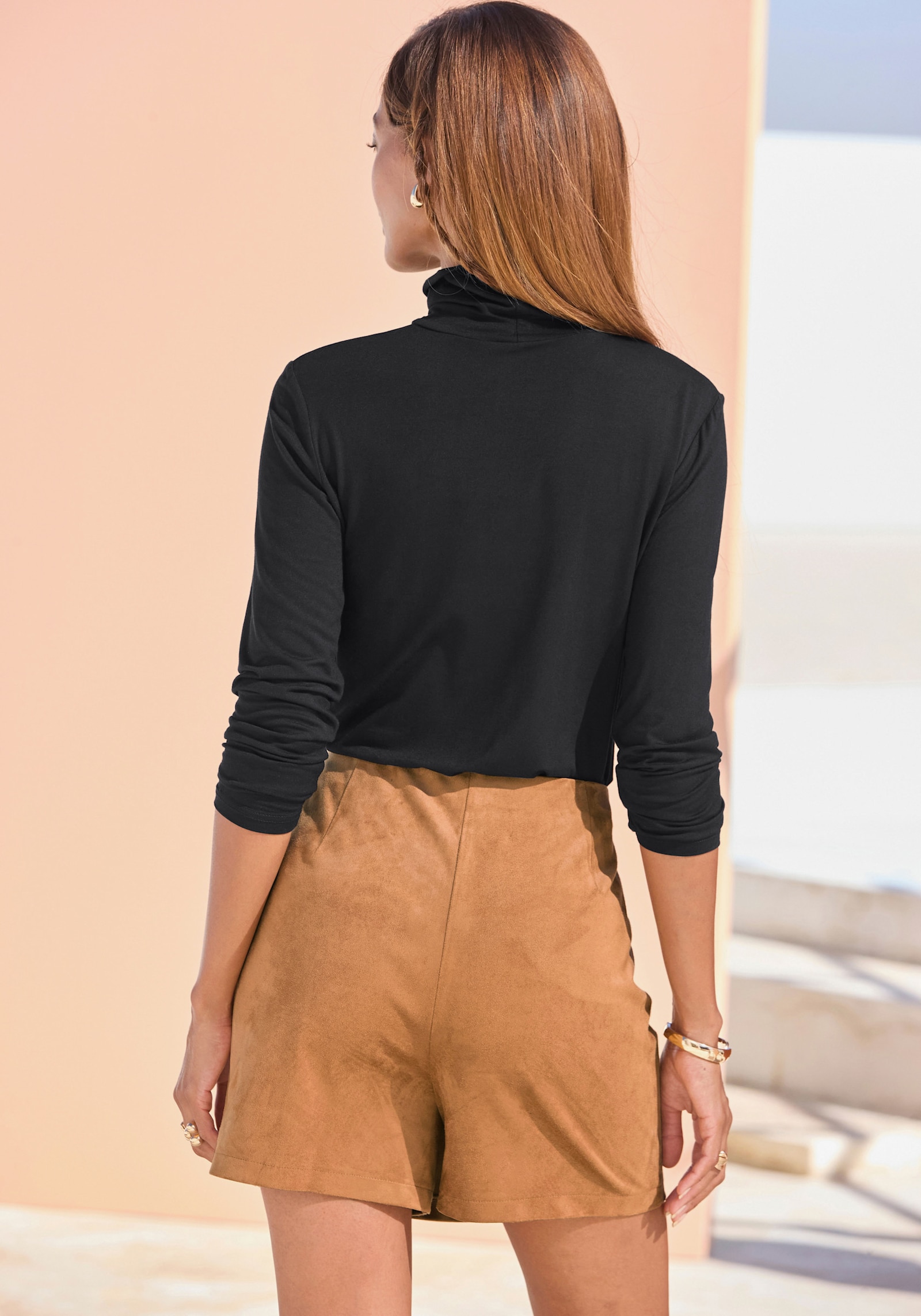 LASCANA Colshirt - zwart
