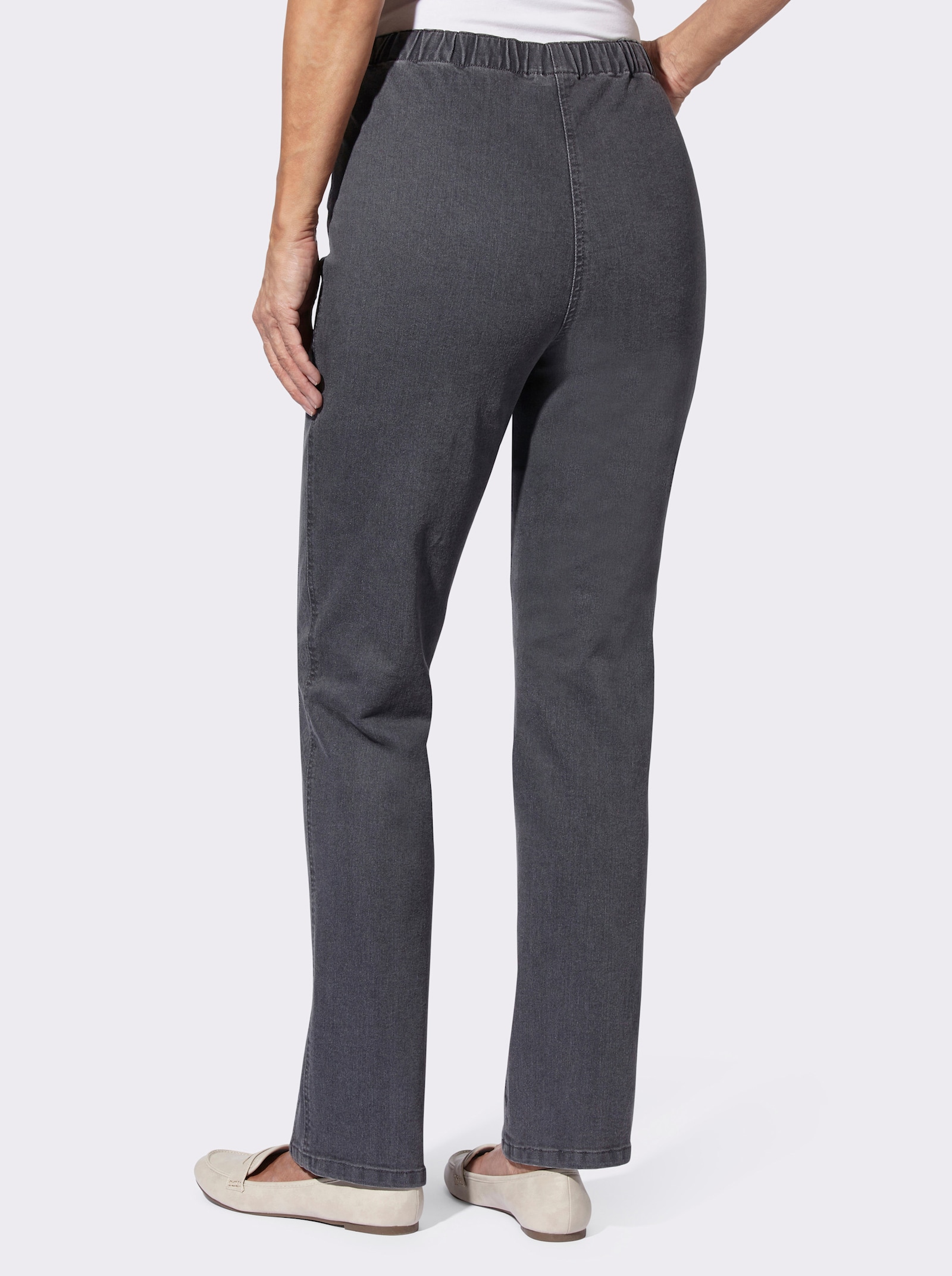 Jeans mit Reißverschluss-Blende - anthrazit-grey-denim