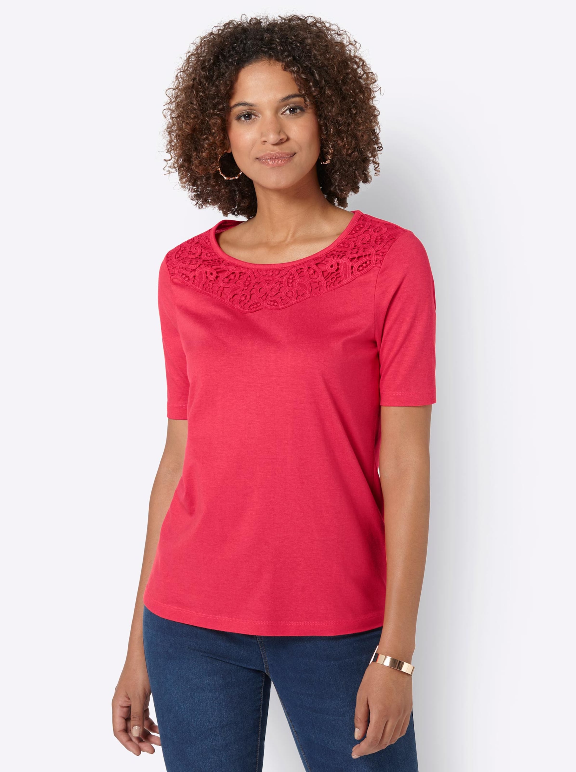 Damenmode Shirts Kurzarmshirt in rot 