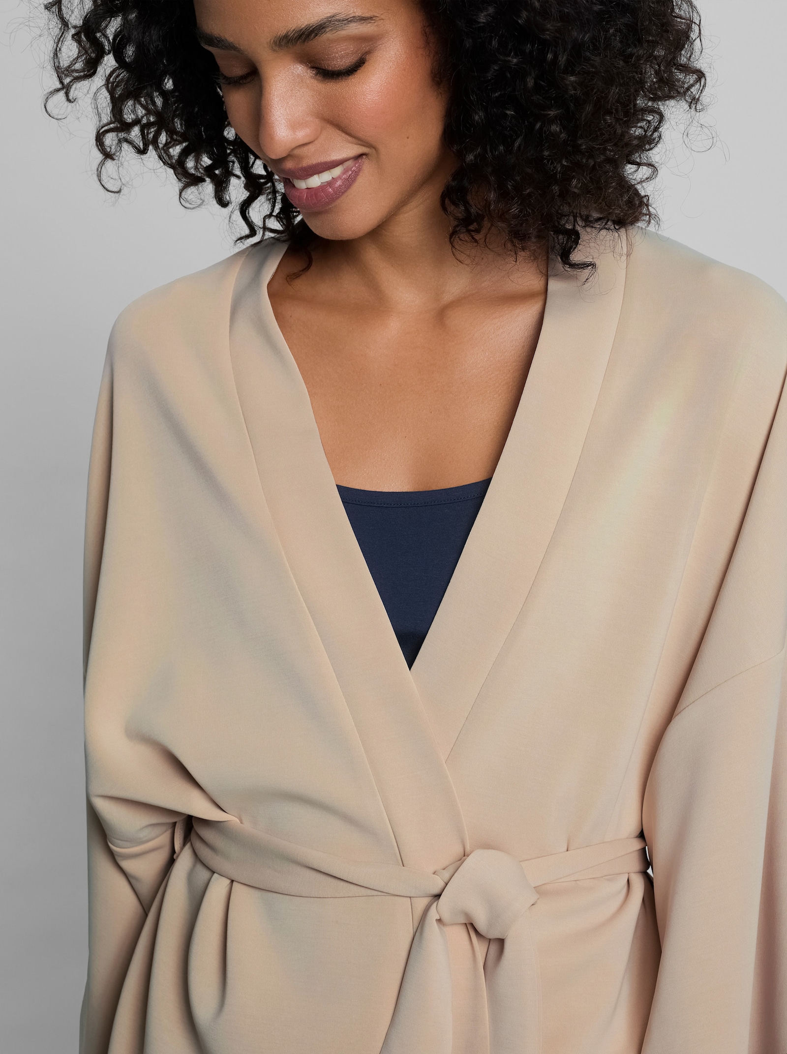 heine Shirtjacke im Kimono-Look - sand