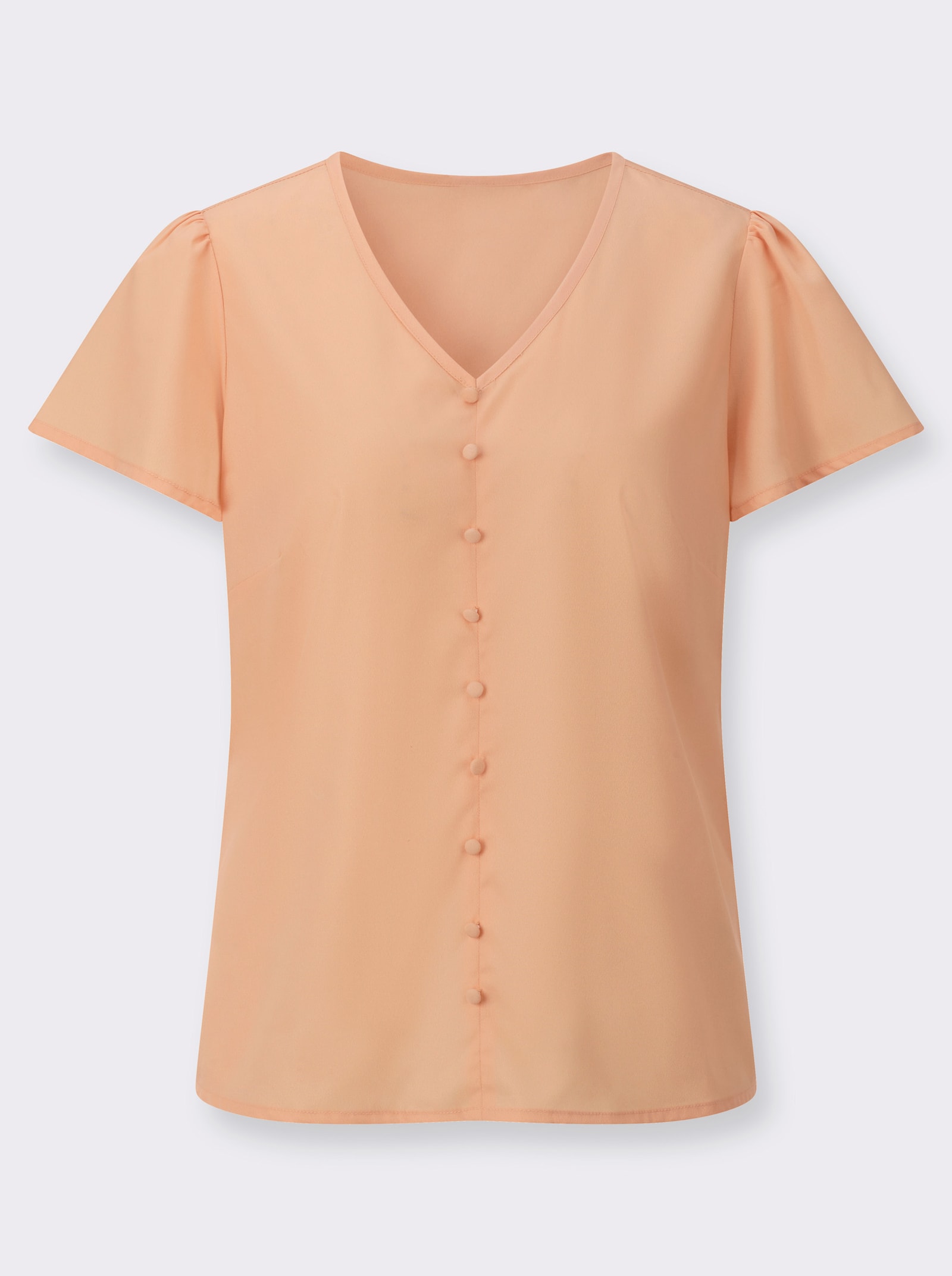 Schlupfbluse mit Flügelärmeln - apricot