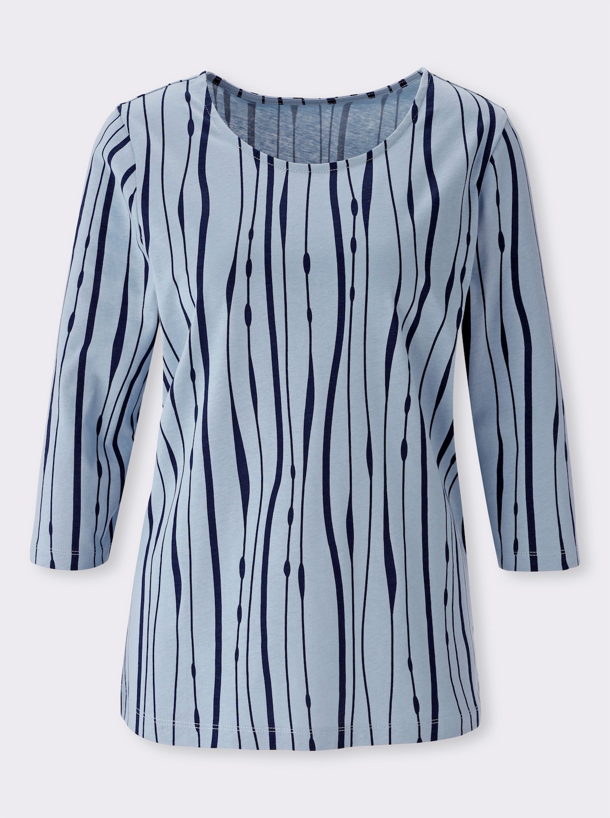 Shirt met 3/4-mouwen en print rondom - bleu/marine bedrukt