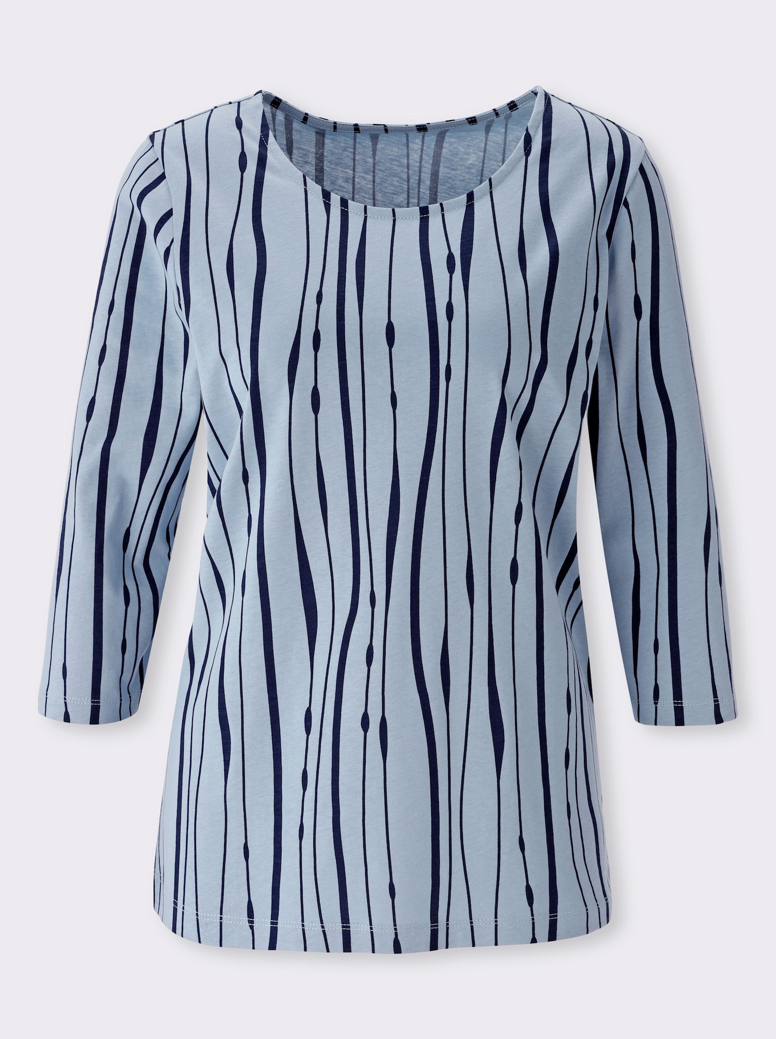 Shirt met 3/4-mouwen en print rondom - bleu/marine bedrukt