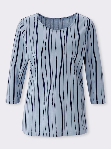 3/4-Arm-Shirt mit Allover-Druck - bleu-marine-bedruckt