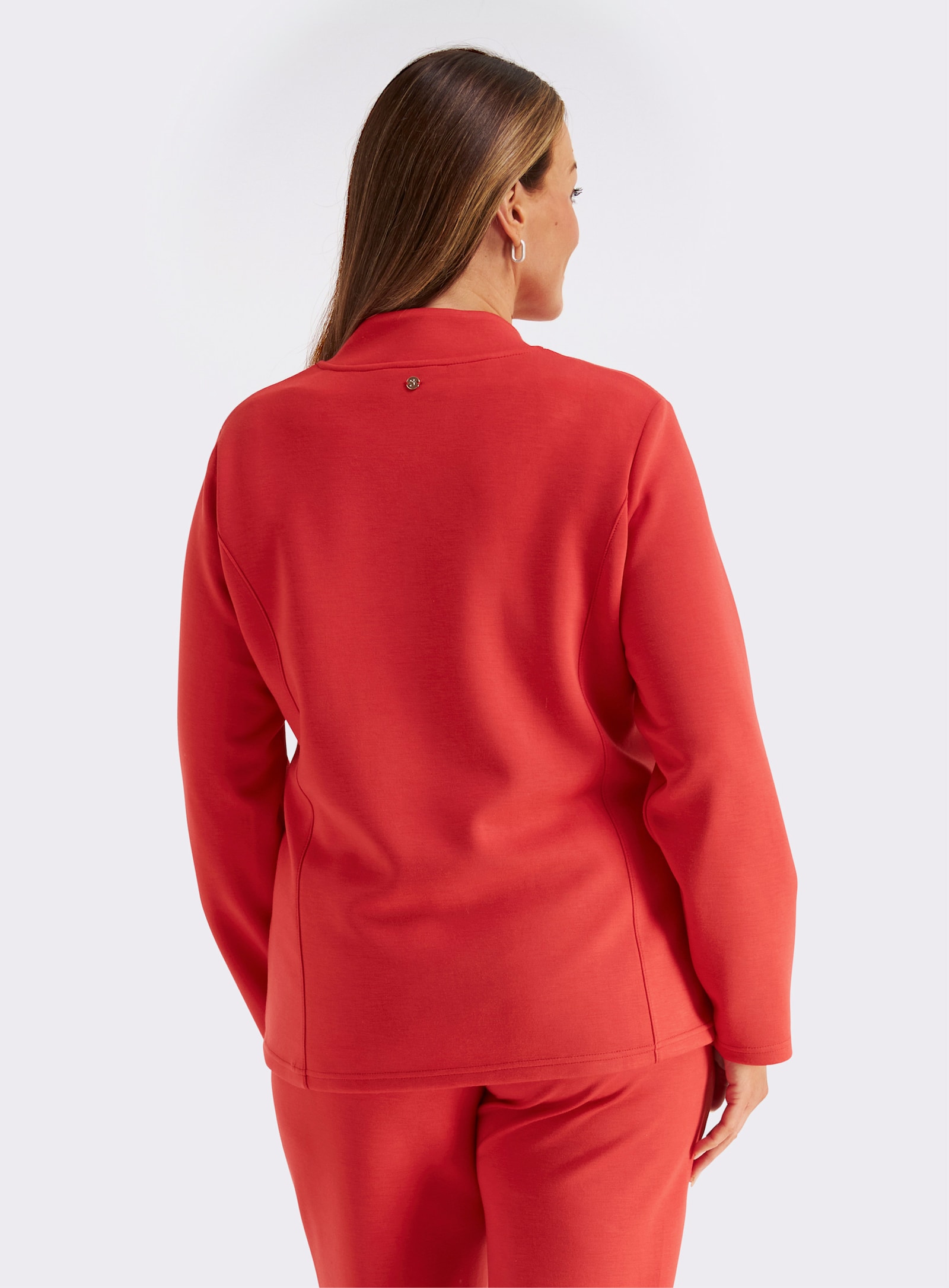 sheego Shirtjacke mit Reißverschluss - erdbeere