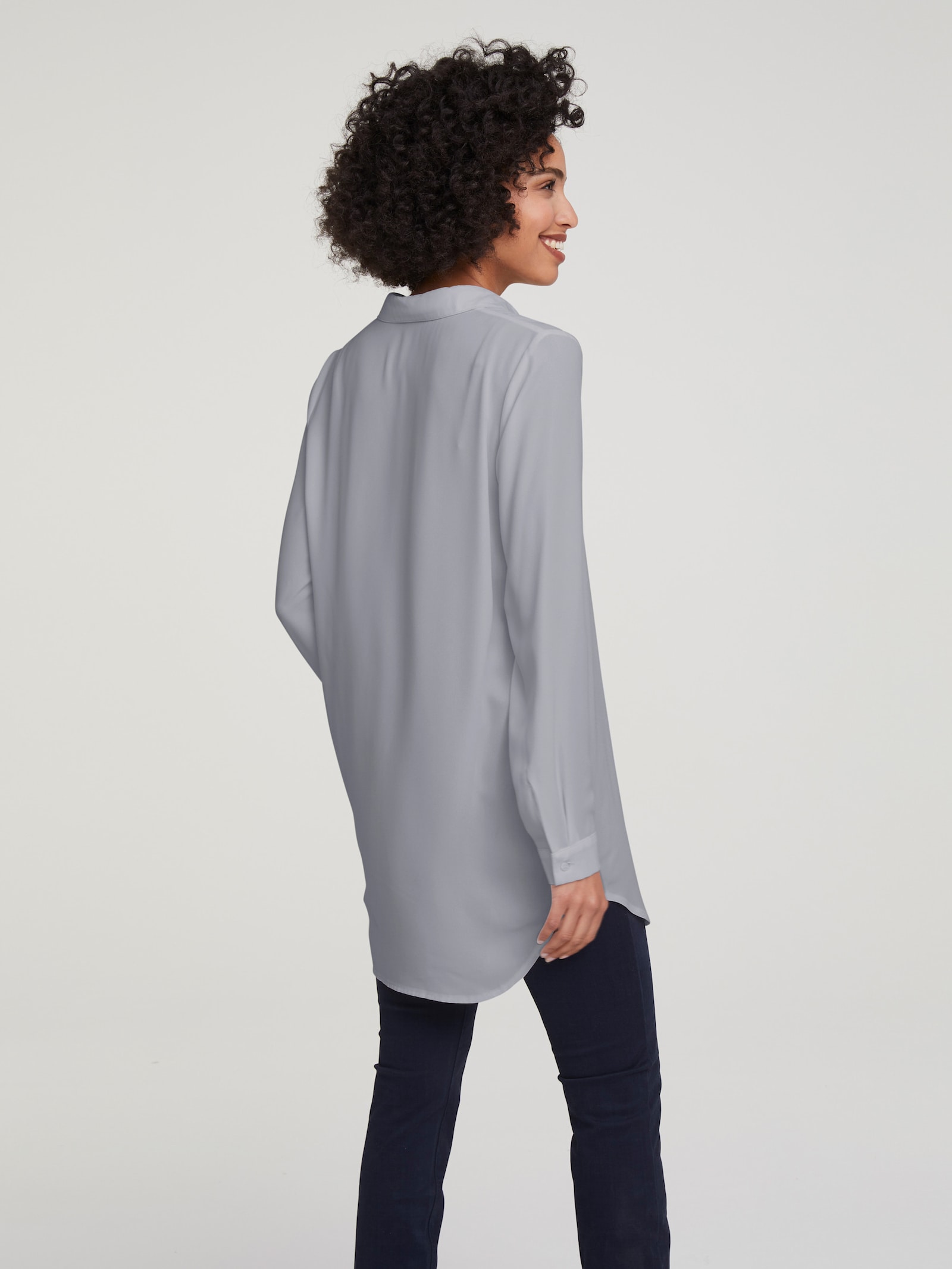 heine Schlupf-Bluse in Longform - hellgrau