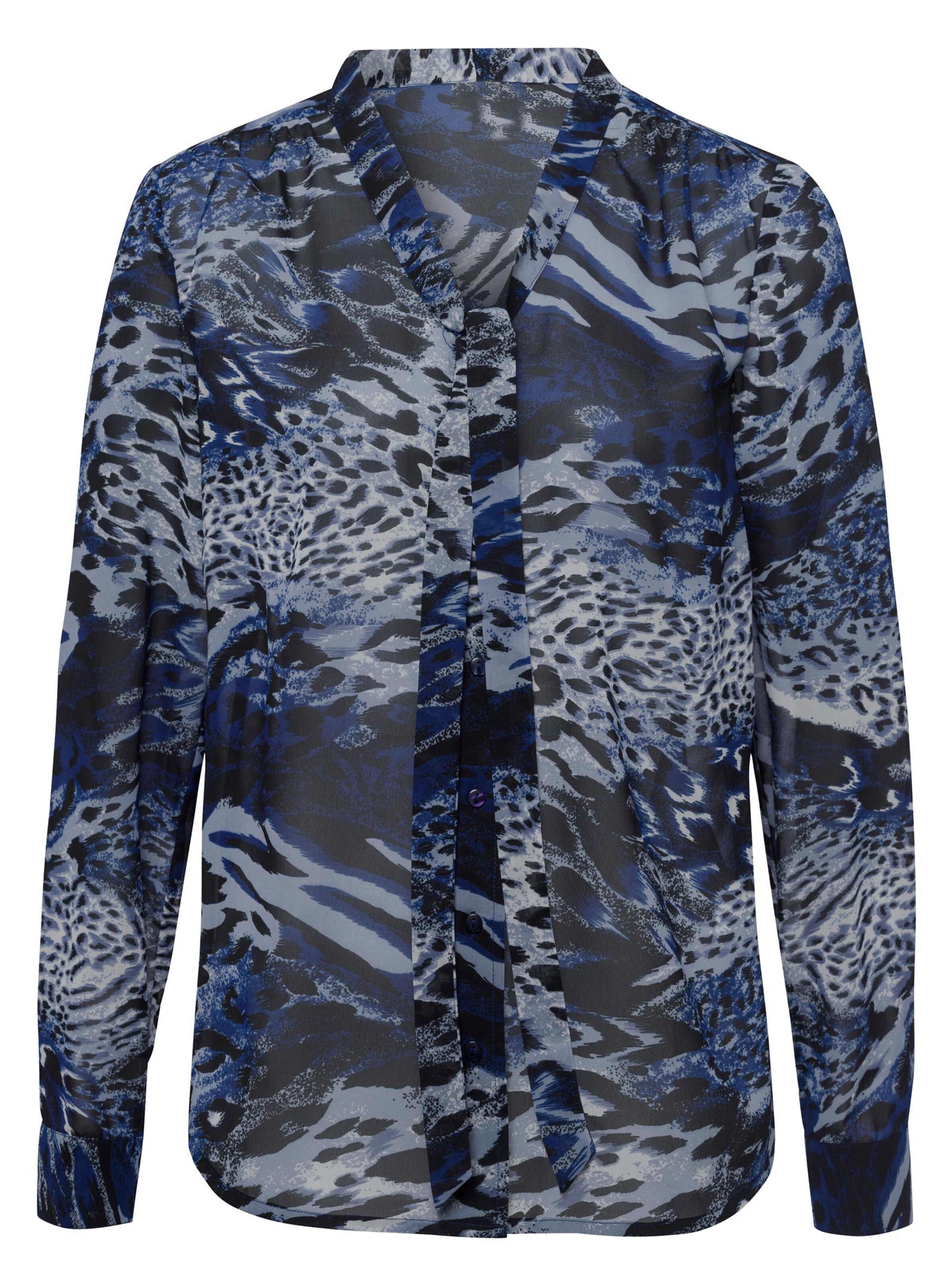 Bluse - royalblau-bedruckt