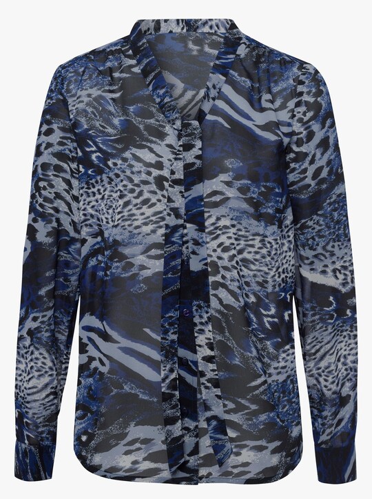 Bluse - royalblau-bedruckt