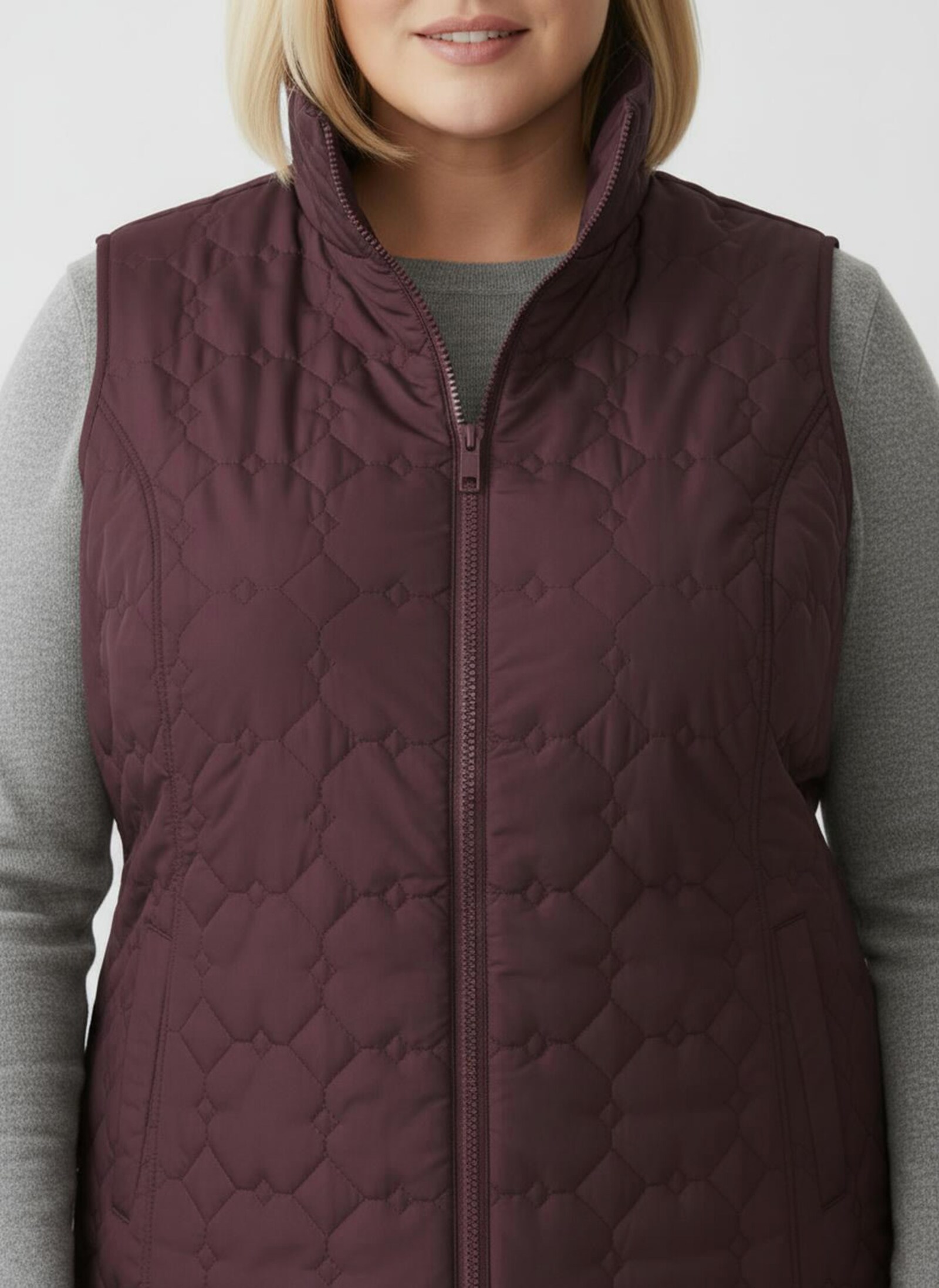 Steppweste mit wärmendem Stehkragen - burgund