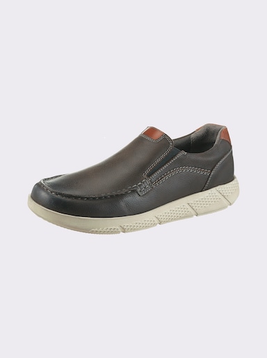 Naturläufer Slipper mit Leder-Wechselfussbett - grau