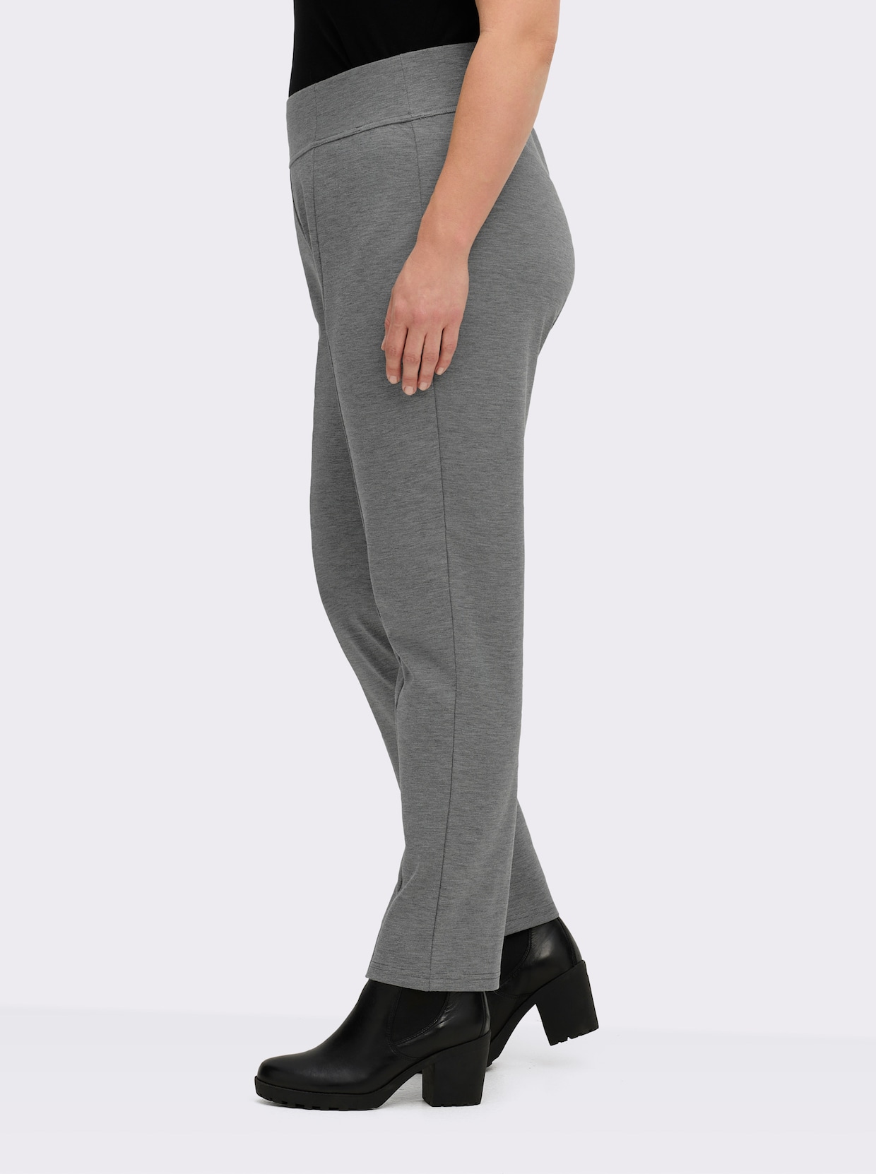 Schlupfhose in komfortabler Romanit-Qualität - steingrau-meliert