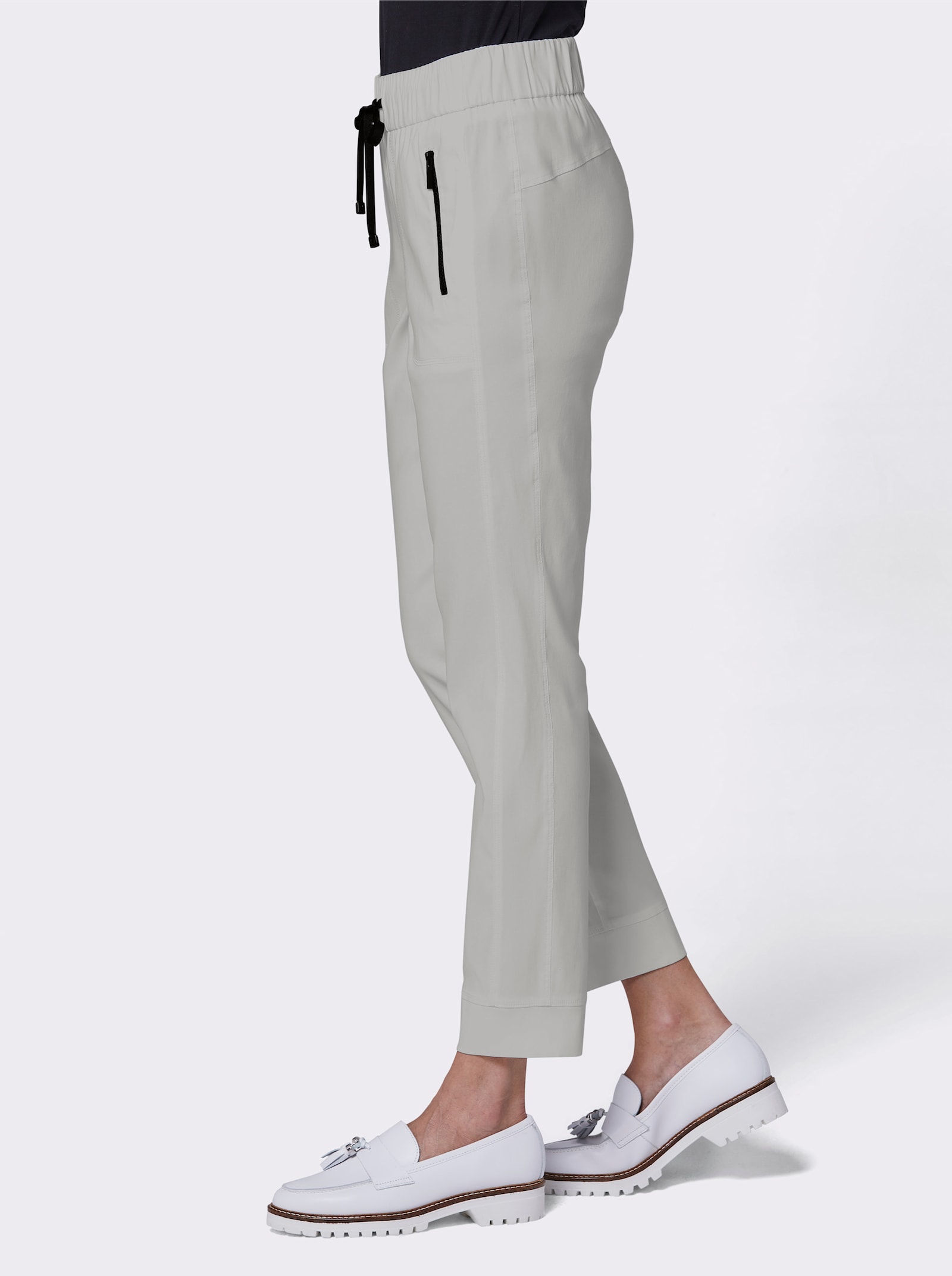 Stehmann Comfort line Pantalon avec empiècements latéraux - gris clair