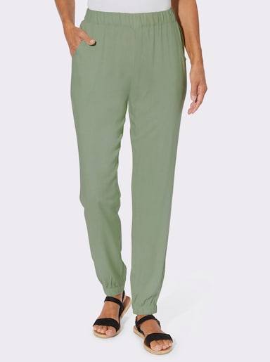 Haremshose mit Bündchen am Saum - eucalyptus