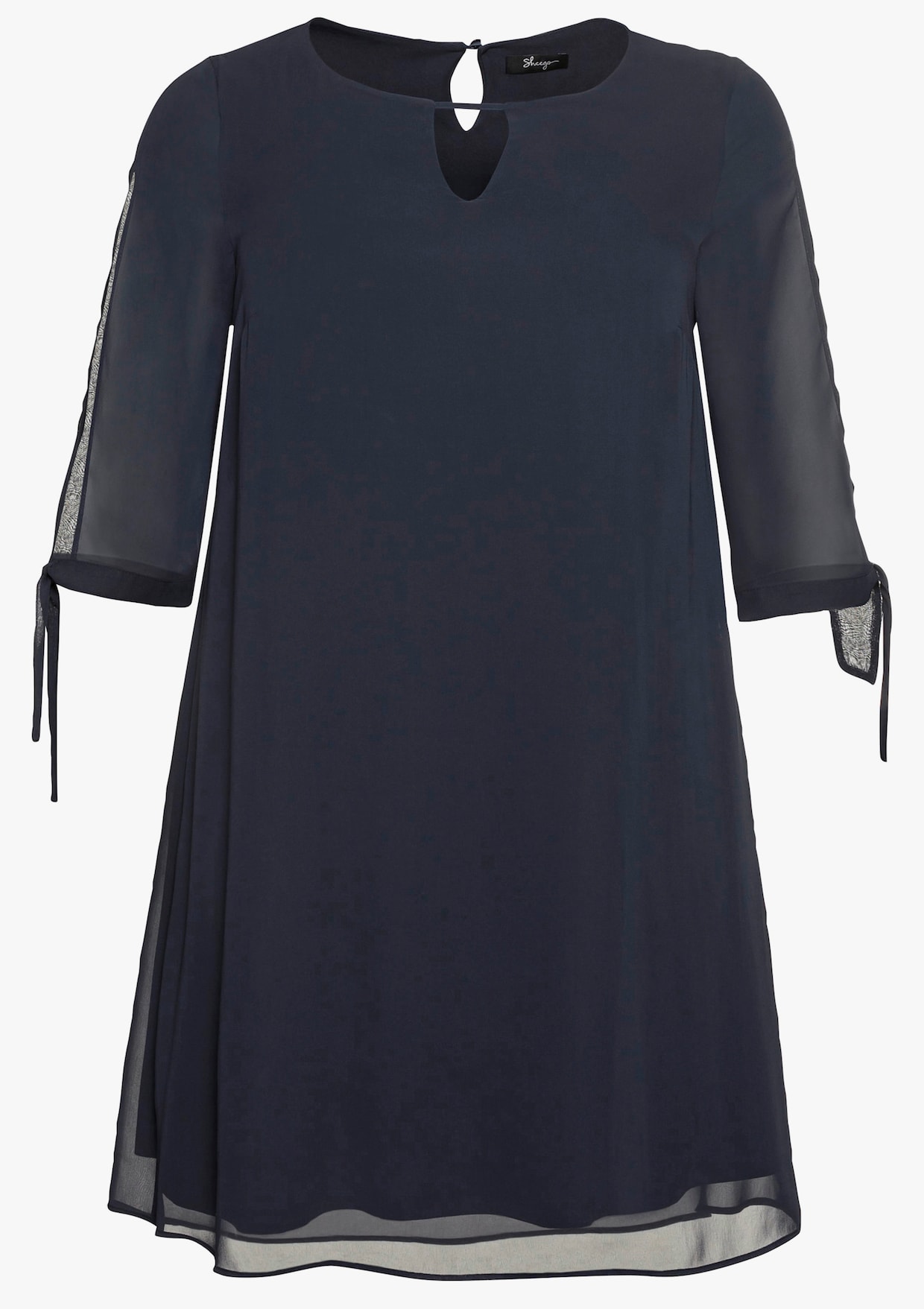 sheego Chiffon jurk - nachtblauw