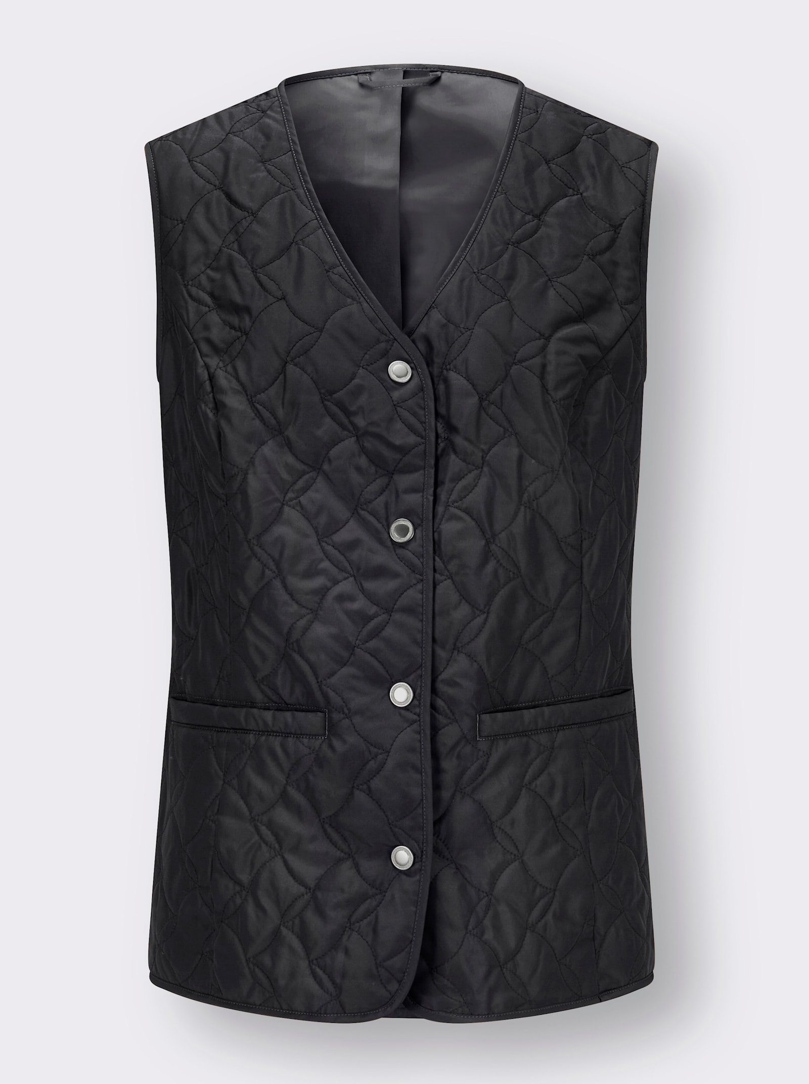 Bodywarmer met strookzakken - zwart