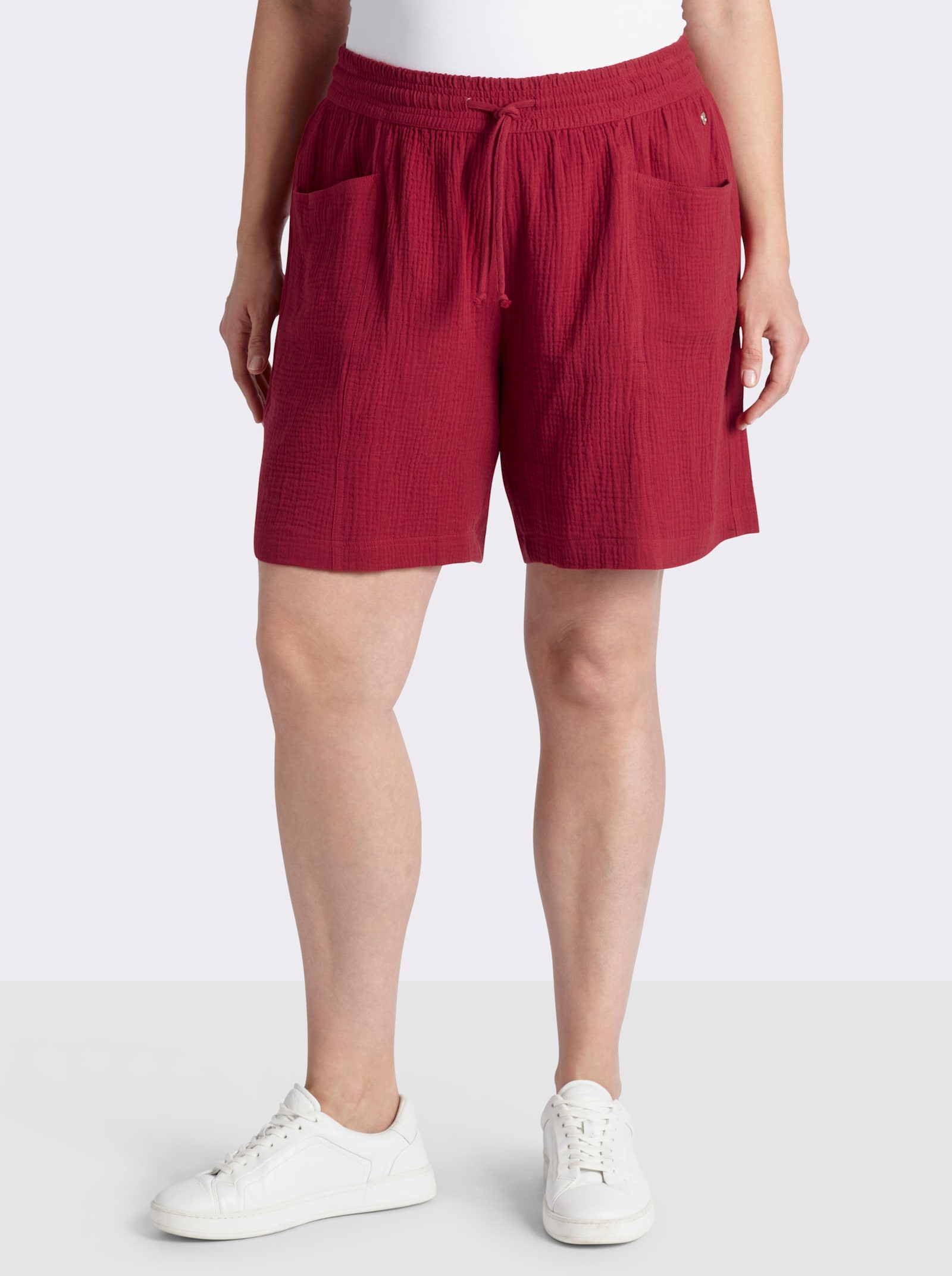 sheego Shorts aus weichem Musselin - kirsche