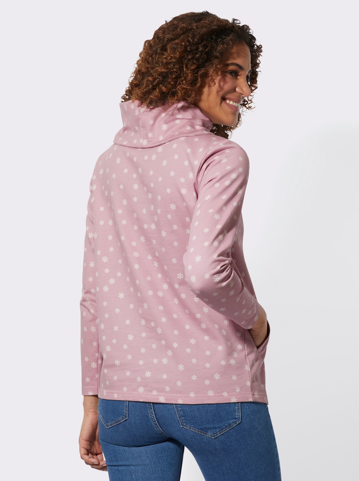 Colshirt - mauve/wit bedrukt