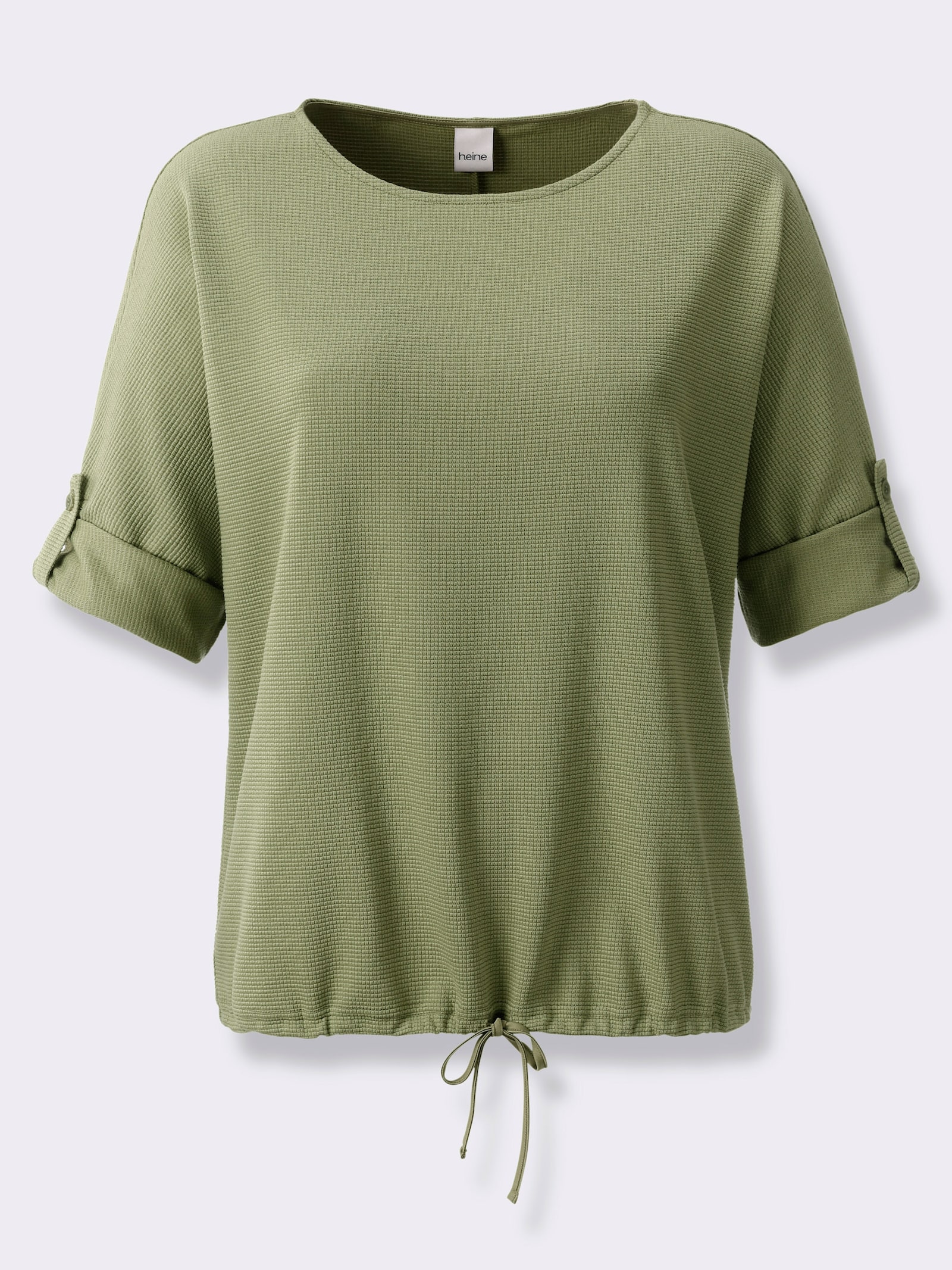 heine T-shirt à manches chauve-souris en qualité piqué - vert roseau