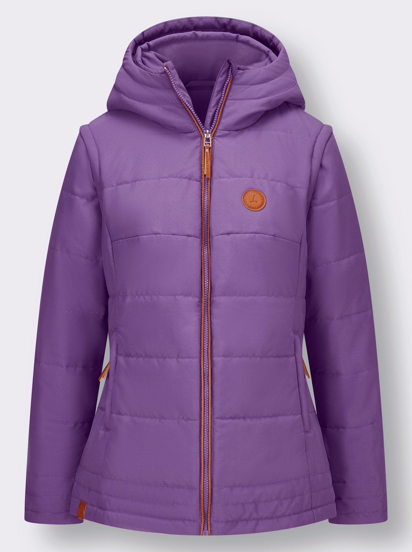2-in-1-Jacke mit abzippbaren Ärmeln - lila