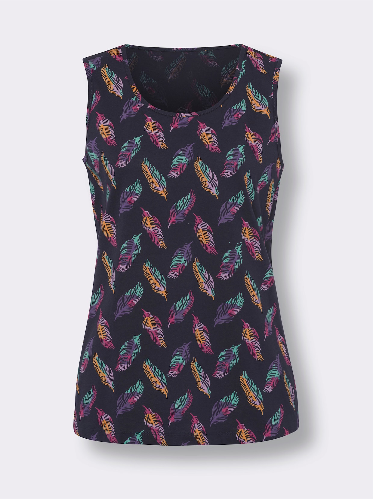 Shirttop - marine/blauwgroen bedrukt