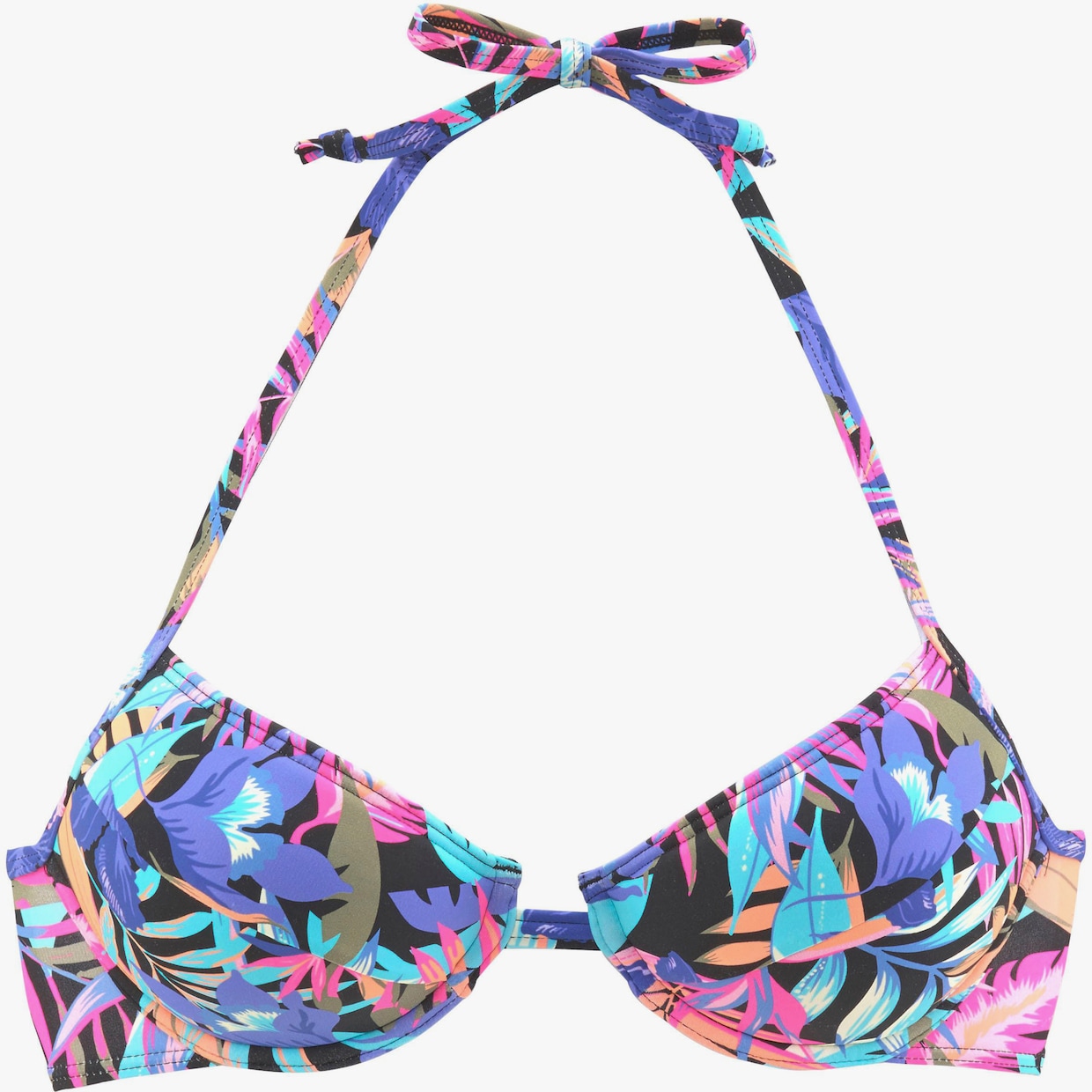 Bench. Push-upbikinitop - zwart geprint