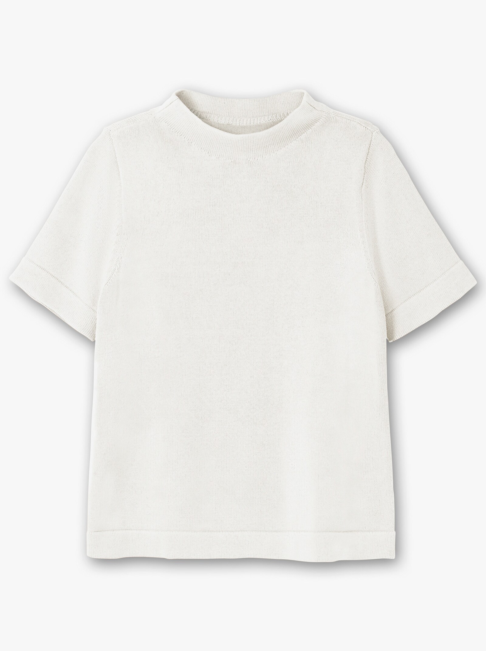 Stehkragenpullover mit Halbarm - ecru