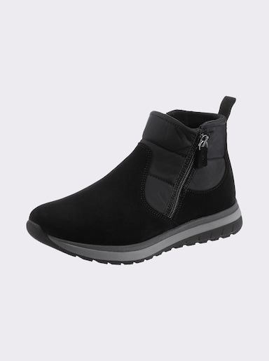 airsoft modern+ Stiefelette mit Doppel-Reißverschluss - schwarz