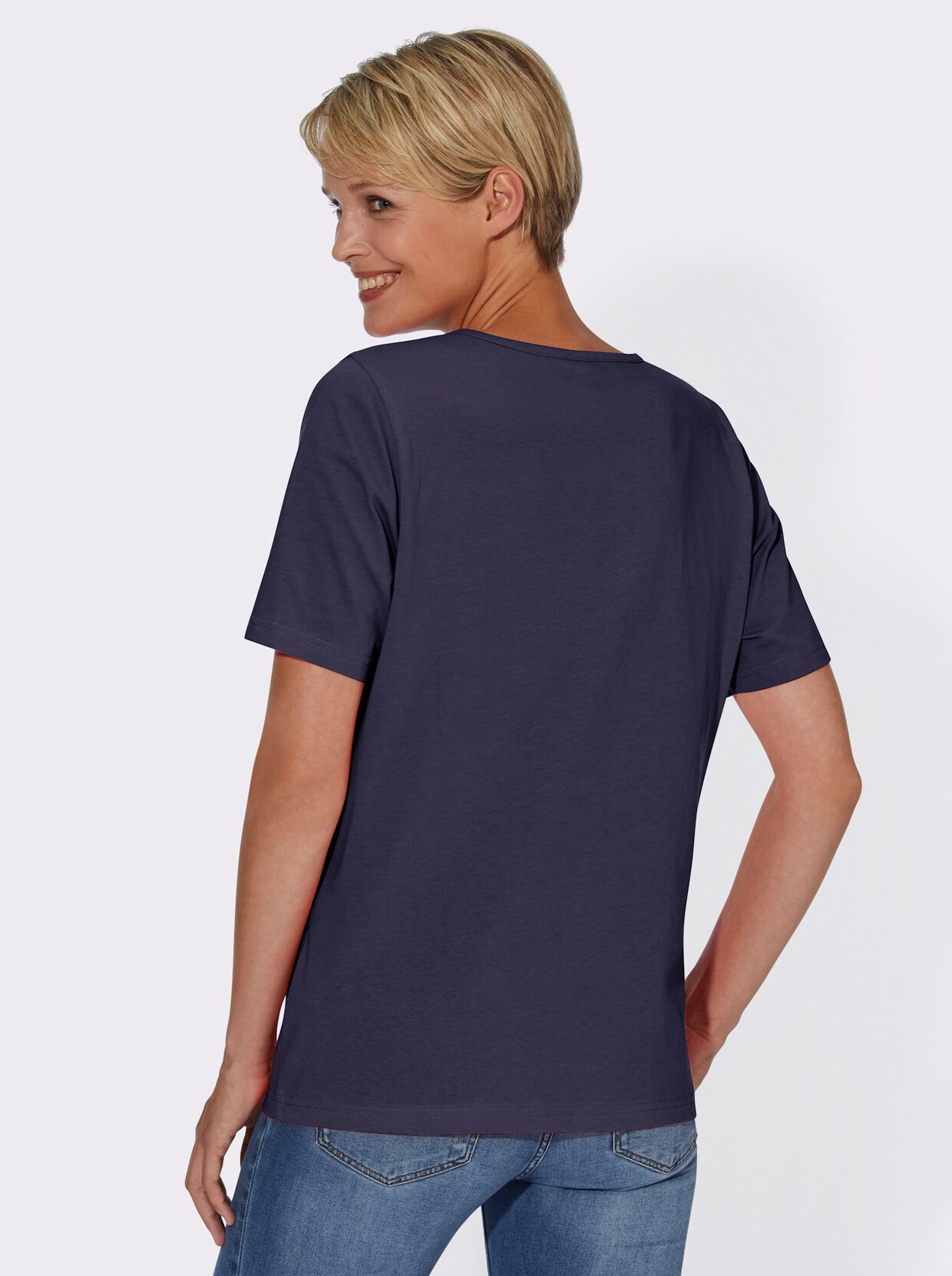2-in-1-shirt - nachtblauw