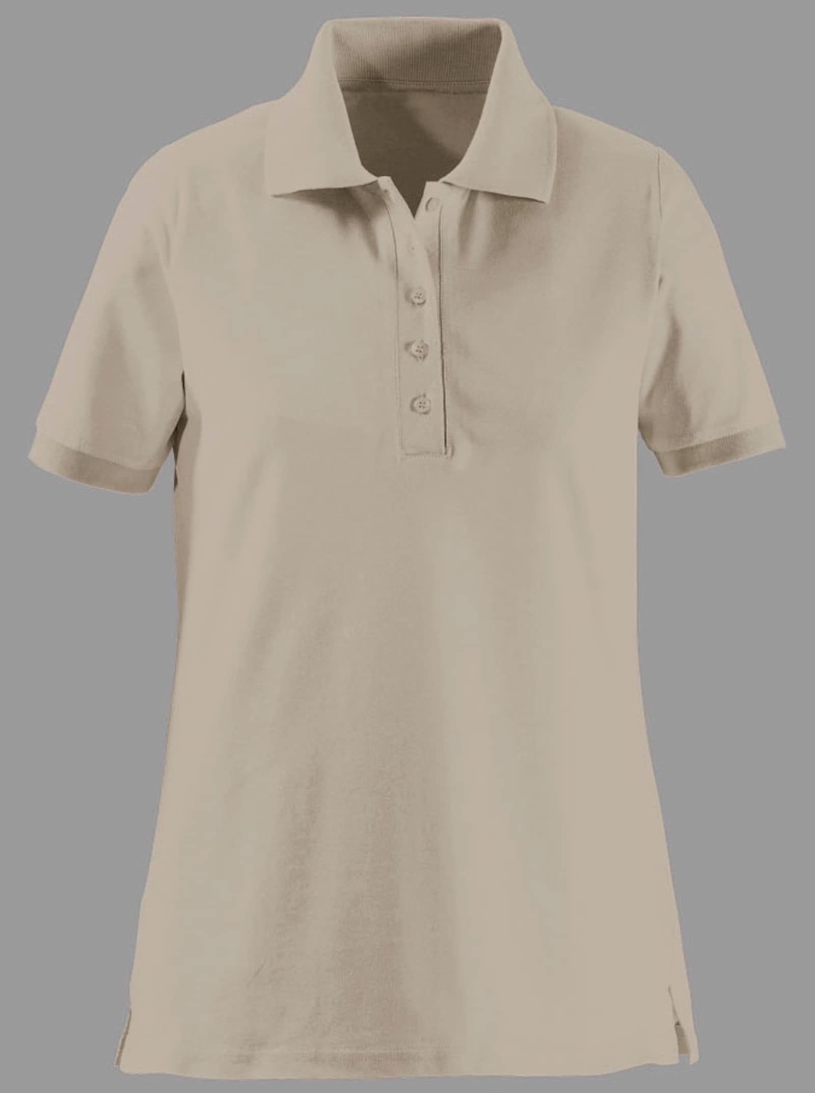 Poloshirt mit Seitenschlitzen - sand