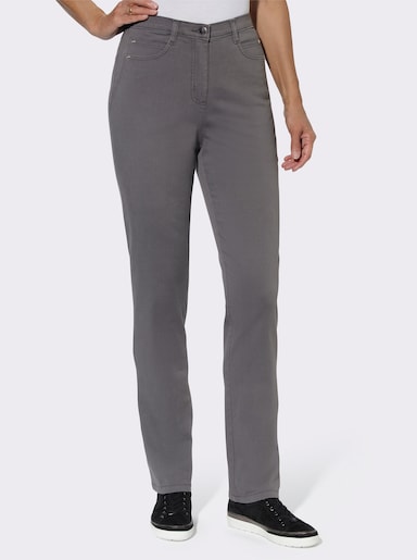 5-Pocket-Jeans mit seitlichem Dehnbund - anthrazit