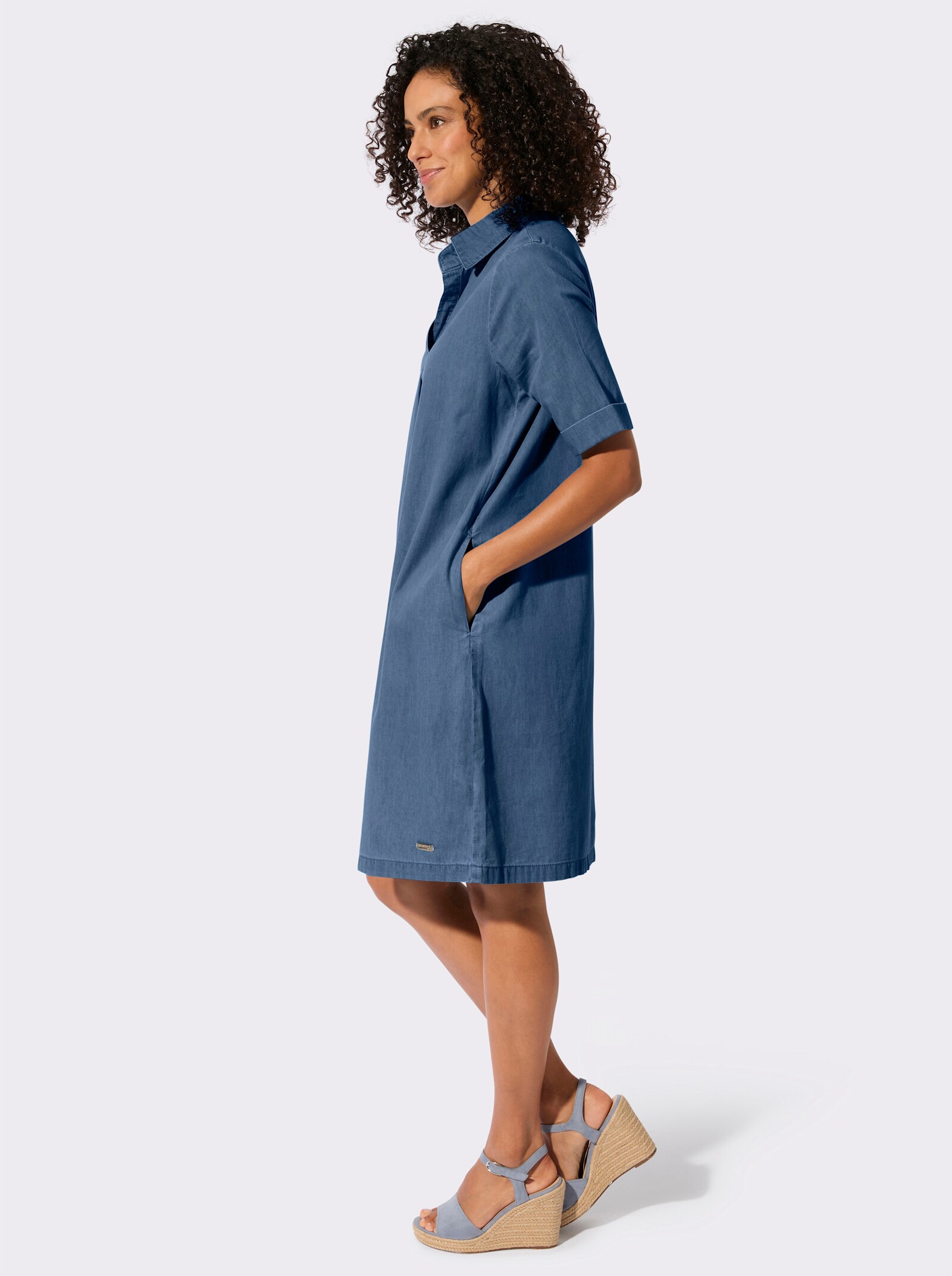 Jeanskleid in A-Form - blue-stone-washed