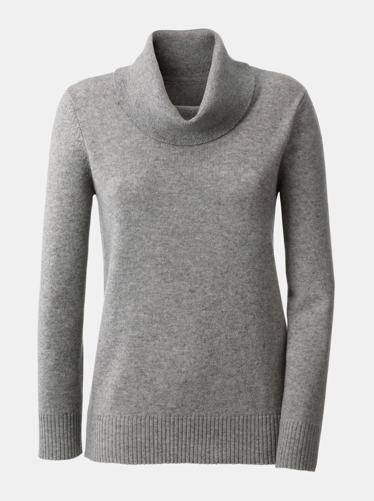 Kaschmirpullover - grau-meliert