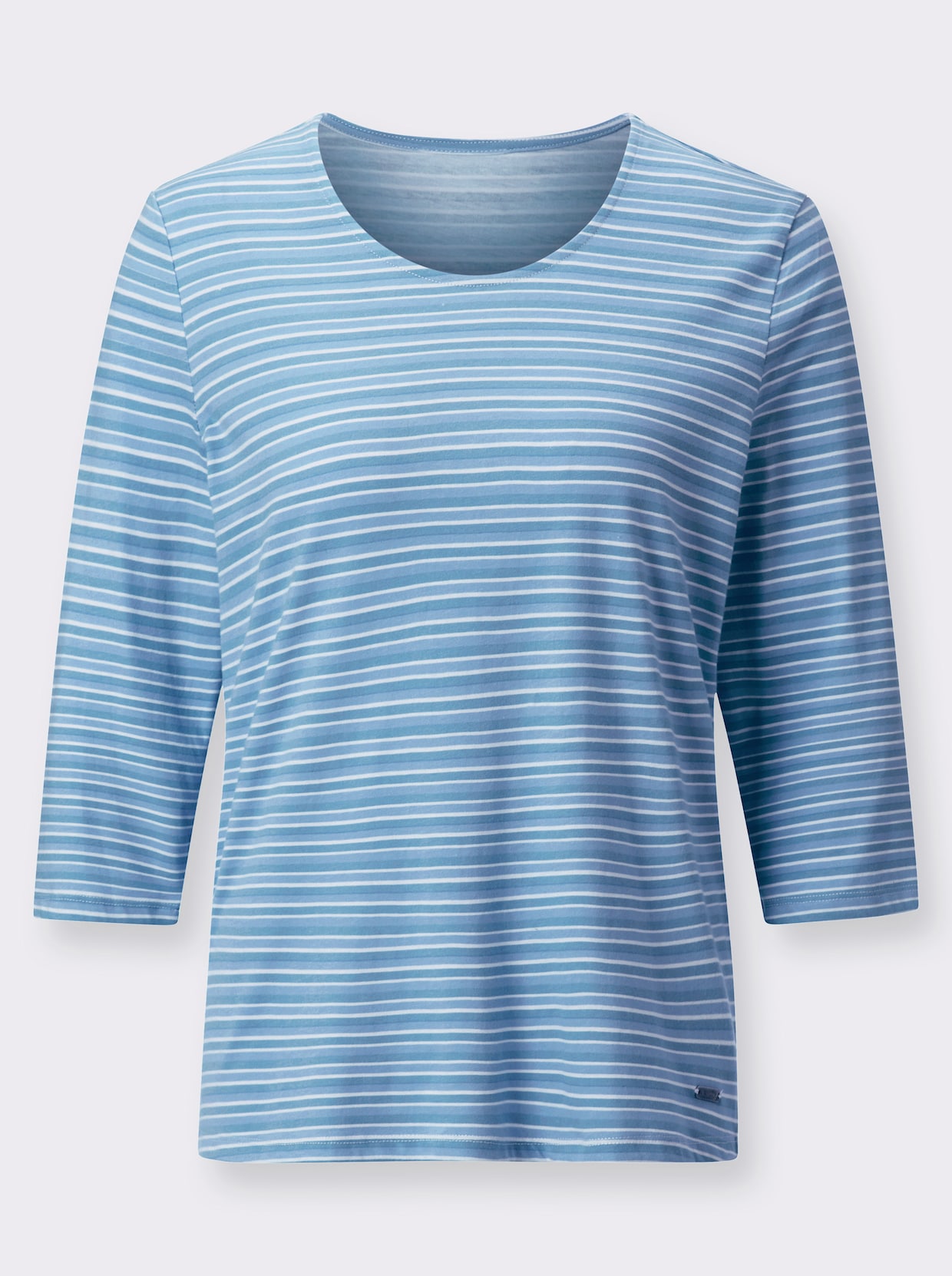 T-shirt rayé - bleu moyen à rayures fines