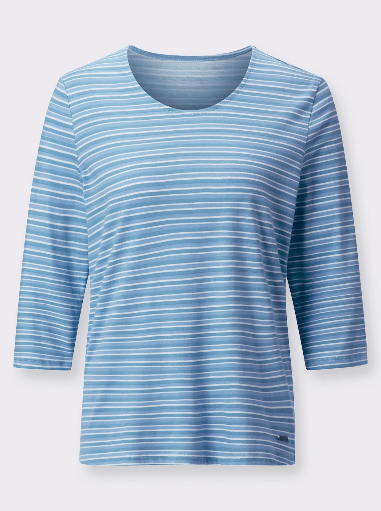 Streepjesshirt - middenblauw gestreept