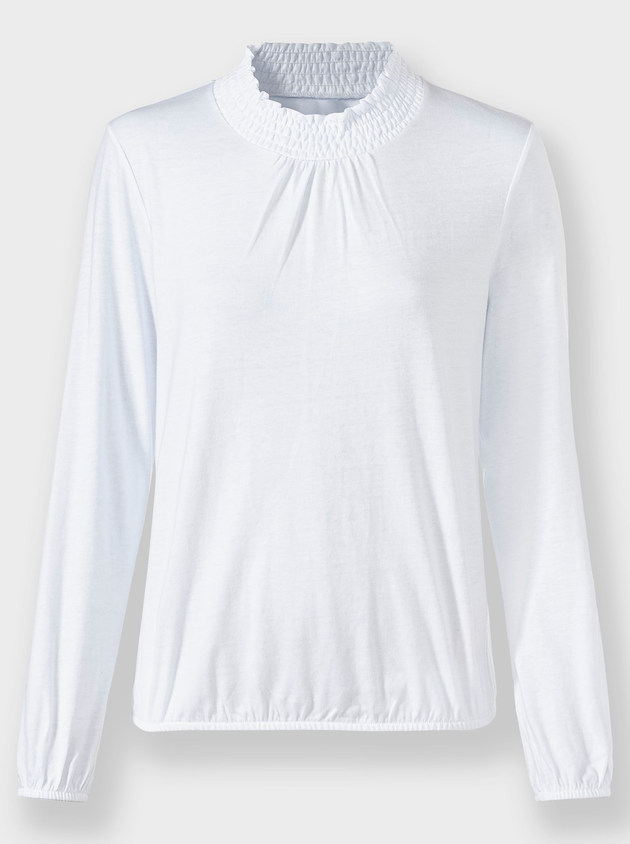 Stehkragenshirt - weiß