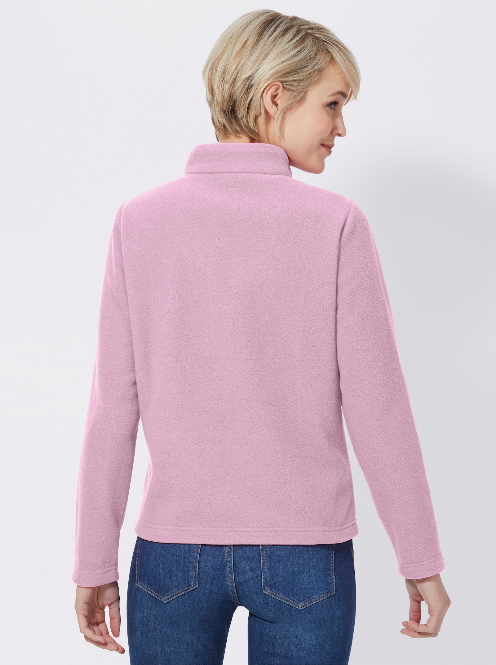 Fleeceshirt in antipilling-uitvoering - oudroze