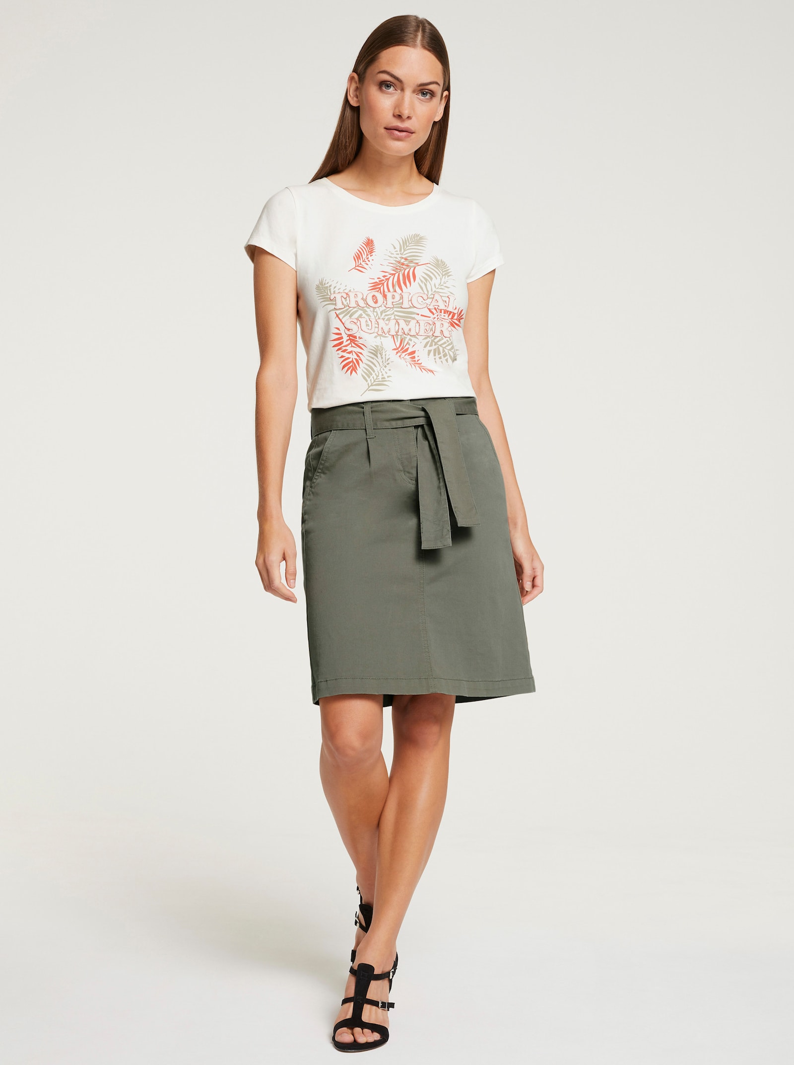 heine Webrock mit Bundfalten - schlamm