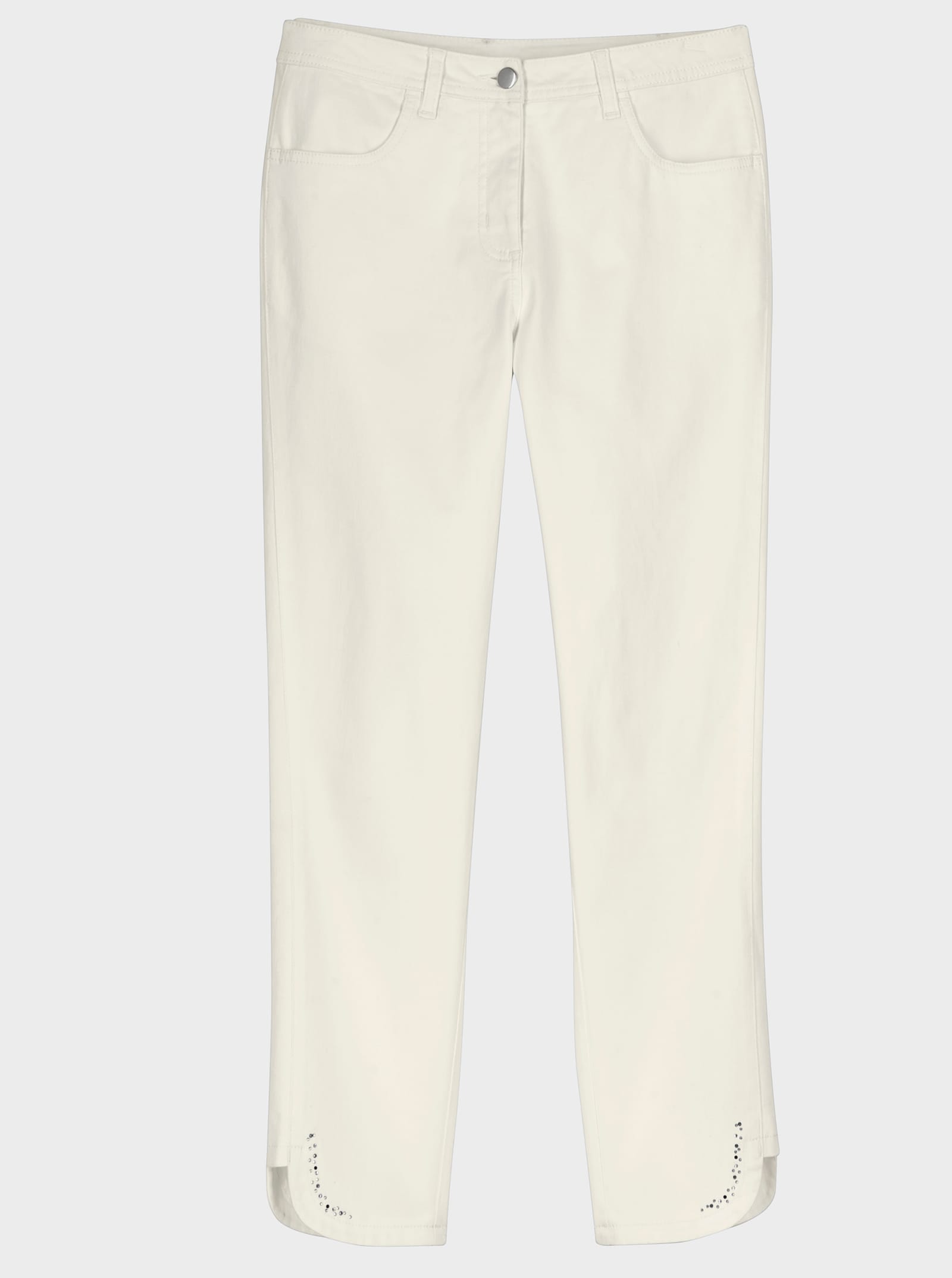 7/8-Jeans mit Glitzersteinchen - ecru