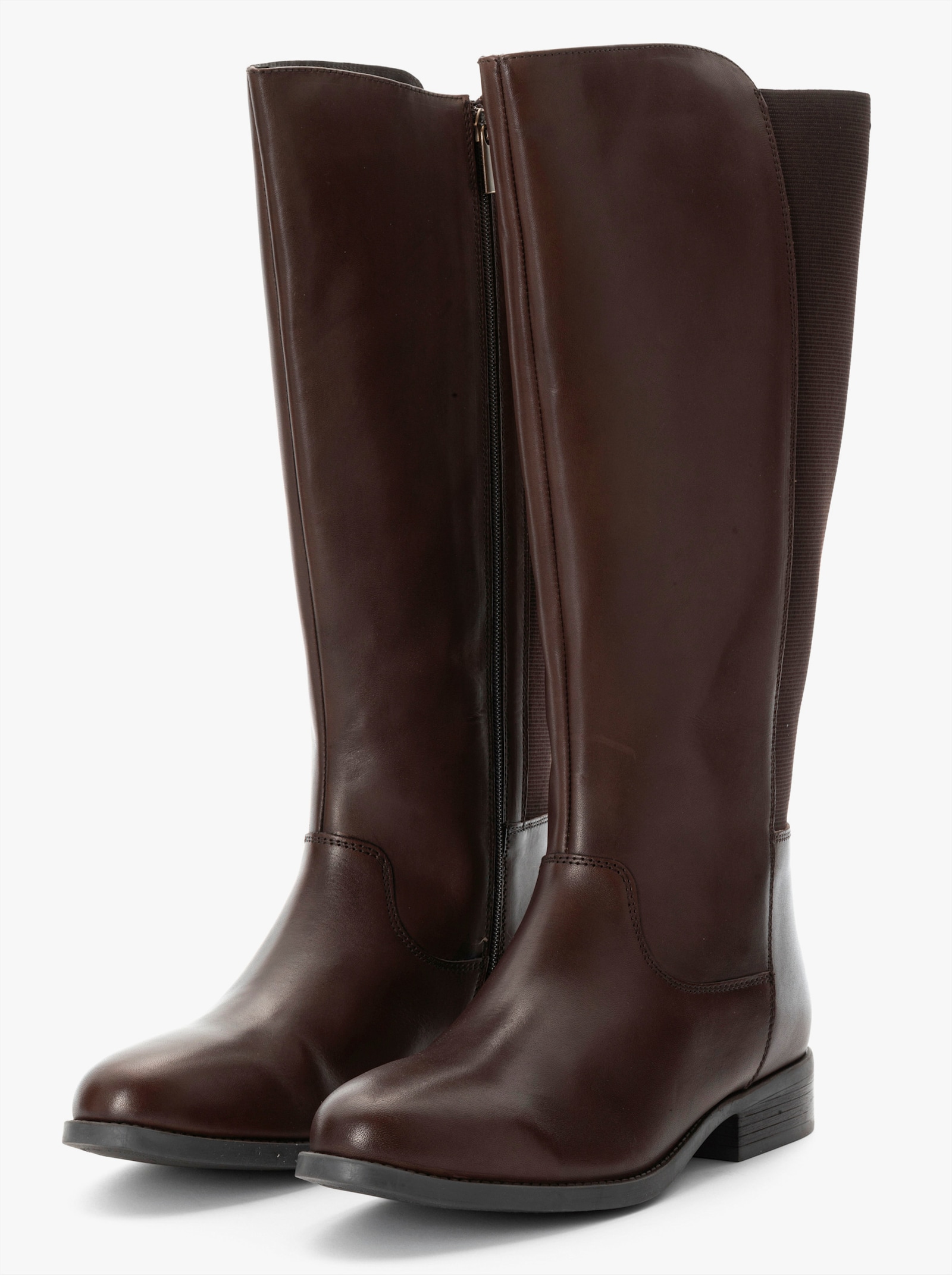 sheego Weitschaftstiefel mit Stretch-Einsatz, in 3 Schaftweiten - braun