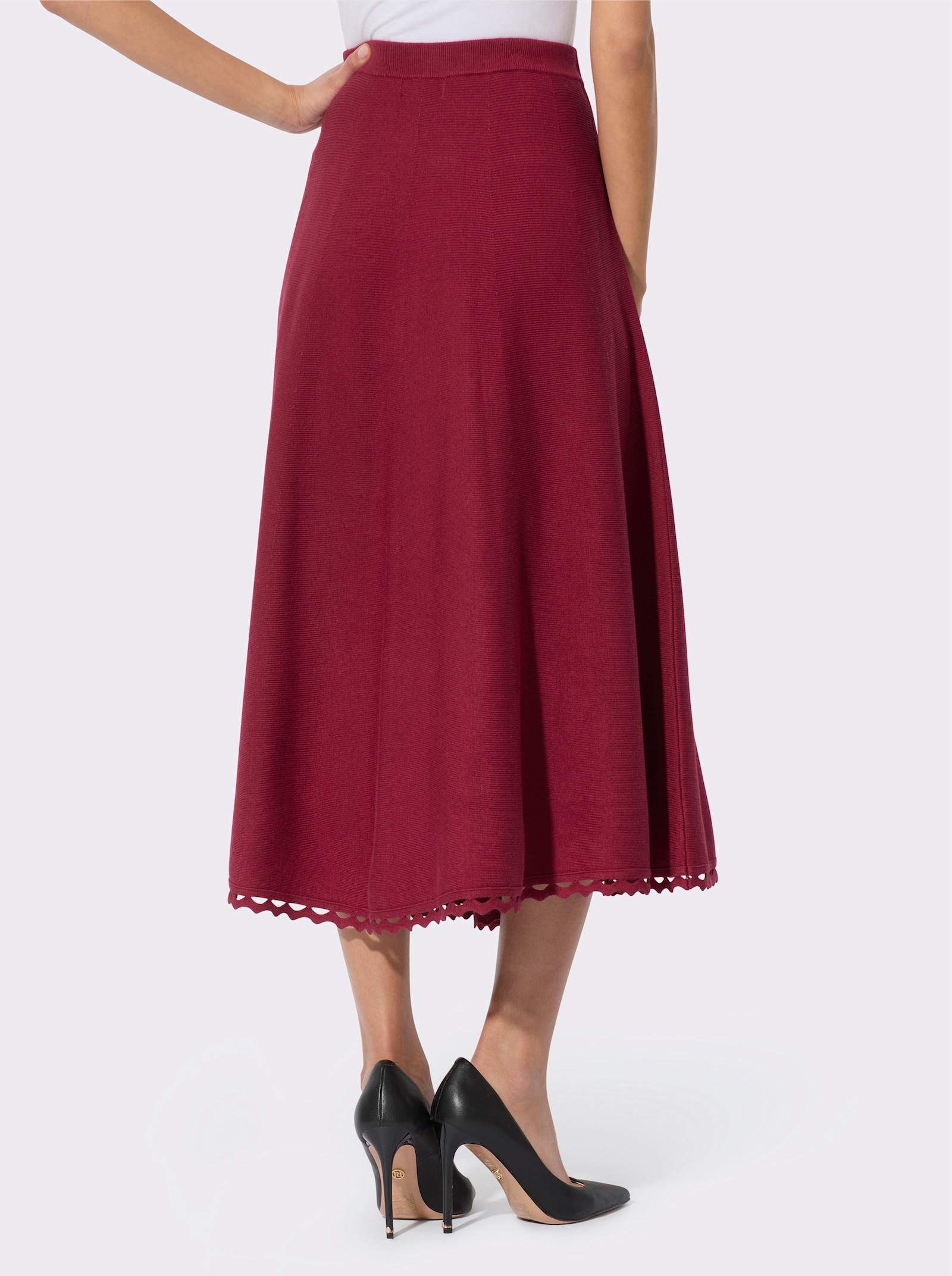 Strickrock im edlen Viskose-Lyocell-Mix - dunkelrot